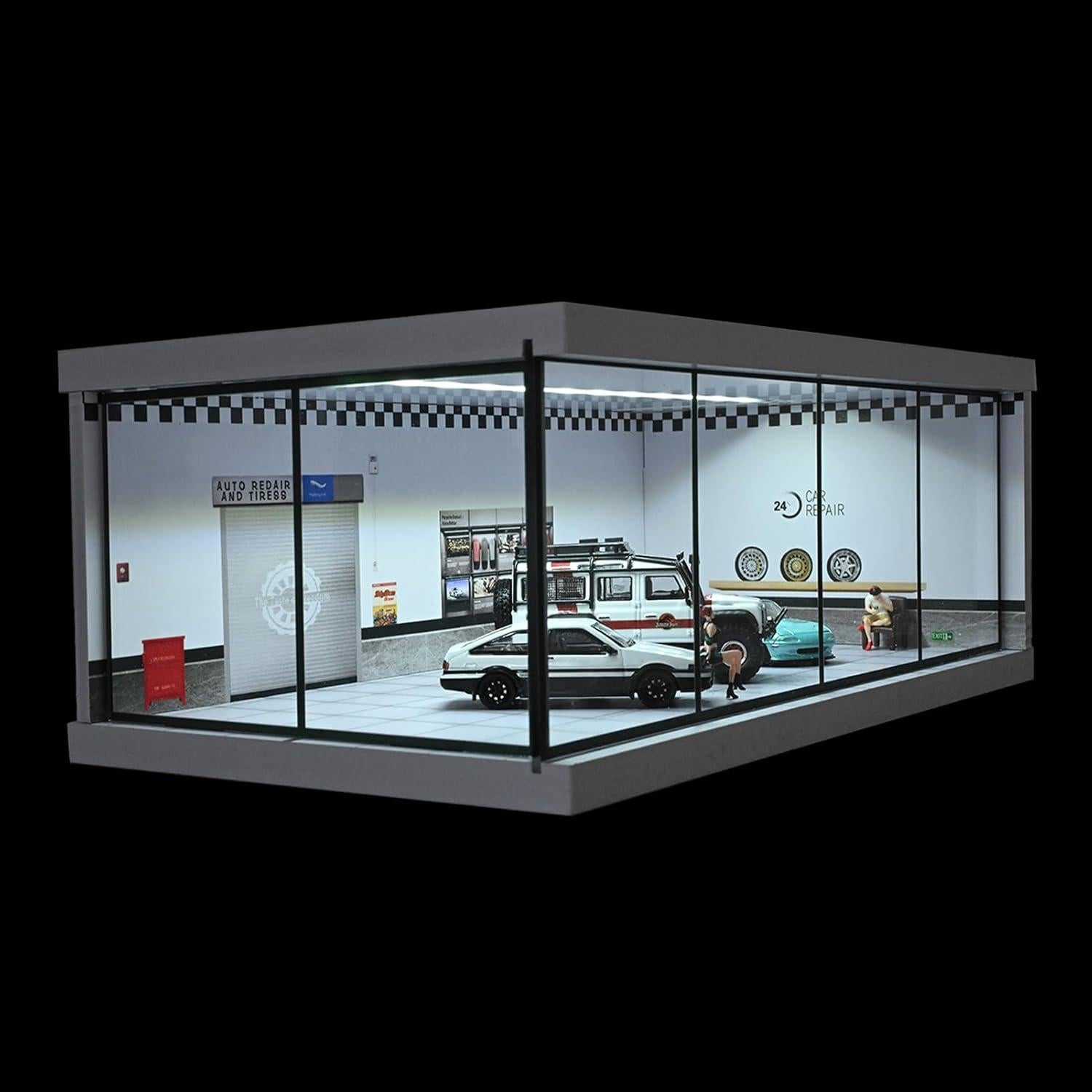 Modelo de Garaje Diorama NUEIOVRW 1/43 con Iluminación LED