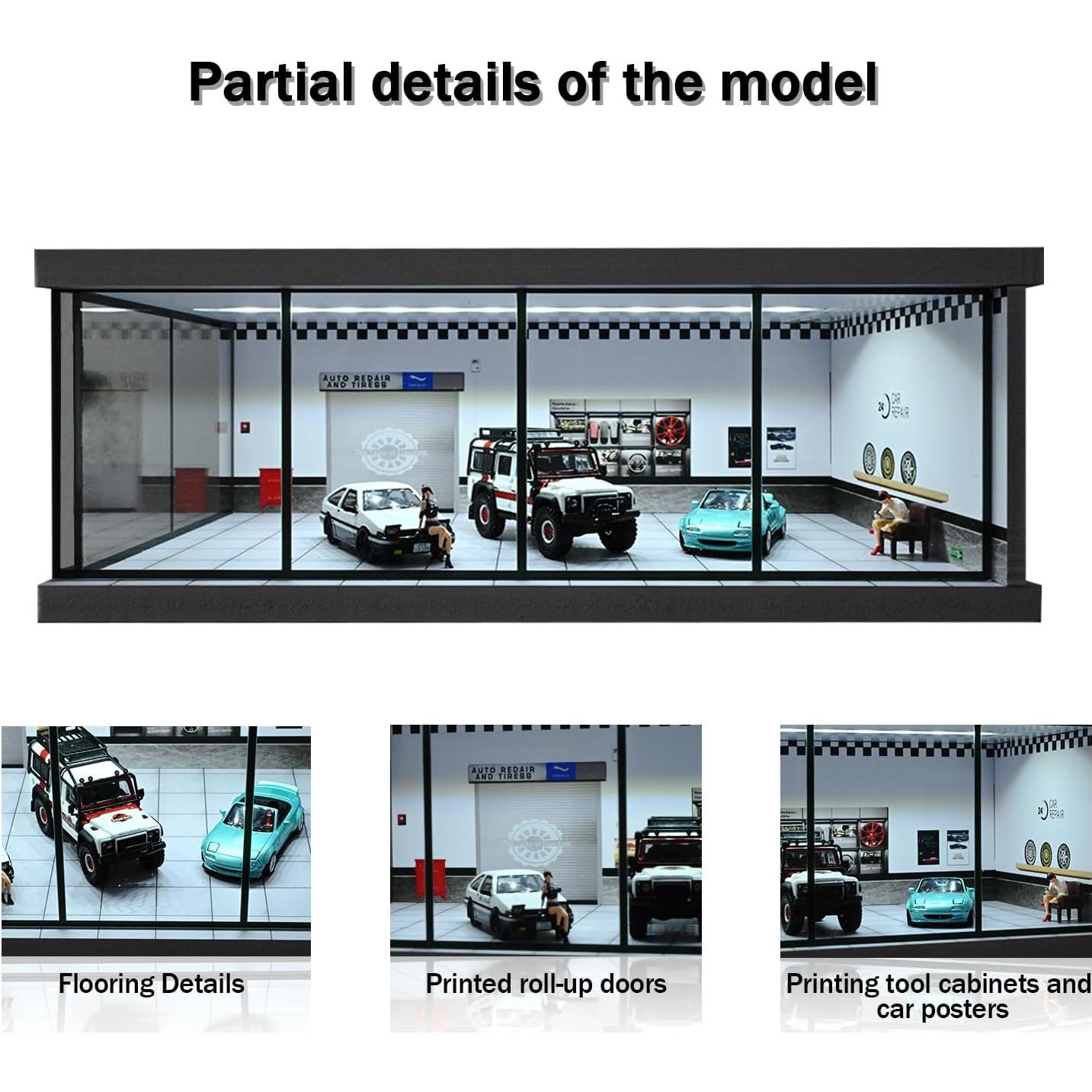 Modelo de Garaje Diorama NUEIOVRW 1/43 con Iluminación LED