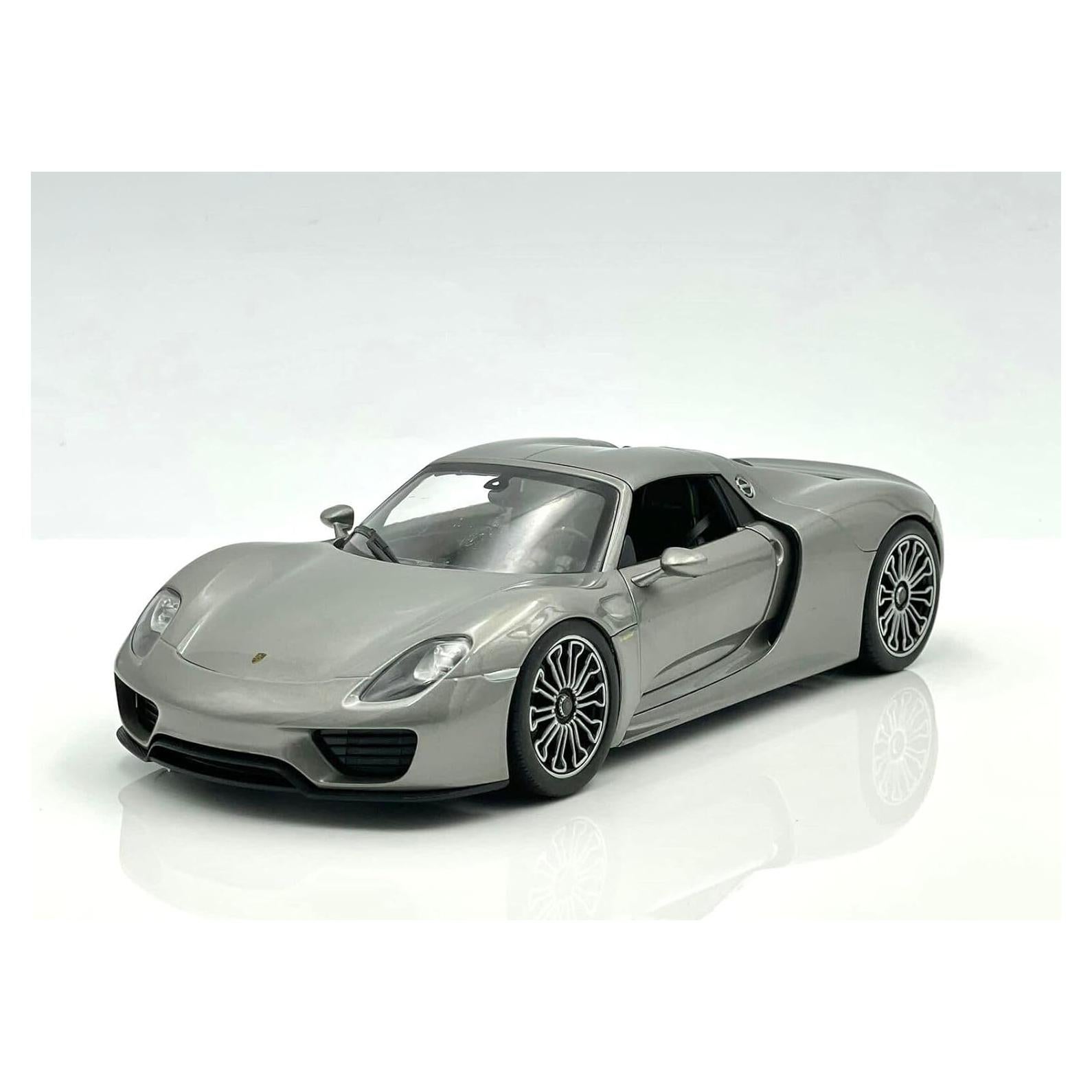 Modelo Diecast Porsche 918 Spyder Welly 1:24 Techo Duro Plata