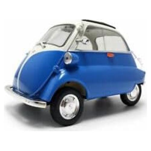 Modelo de Coche Diecast Isetta Azul y Blanco Welly 1:18