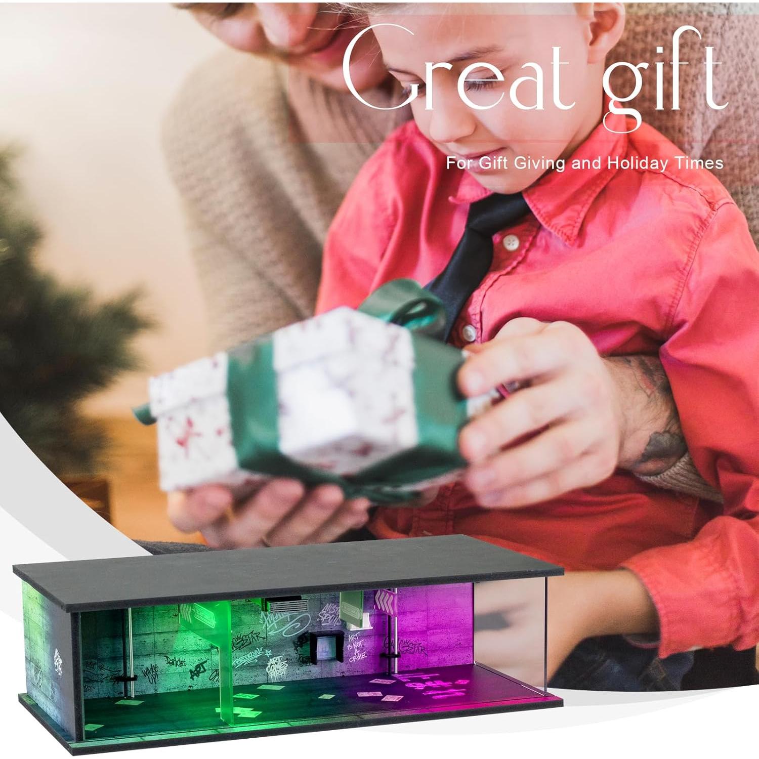 Garaje de Exhibición Cyberpunk 1/64 con Luz LED y Acrílico