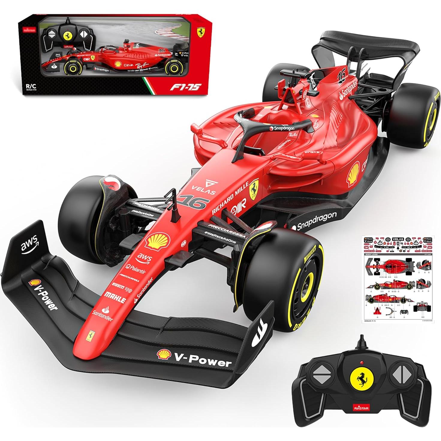 Coche RC Ferrari F1 75 BEZGAR 1:18 Control Remoto 2.4GHz