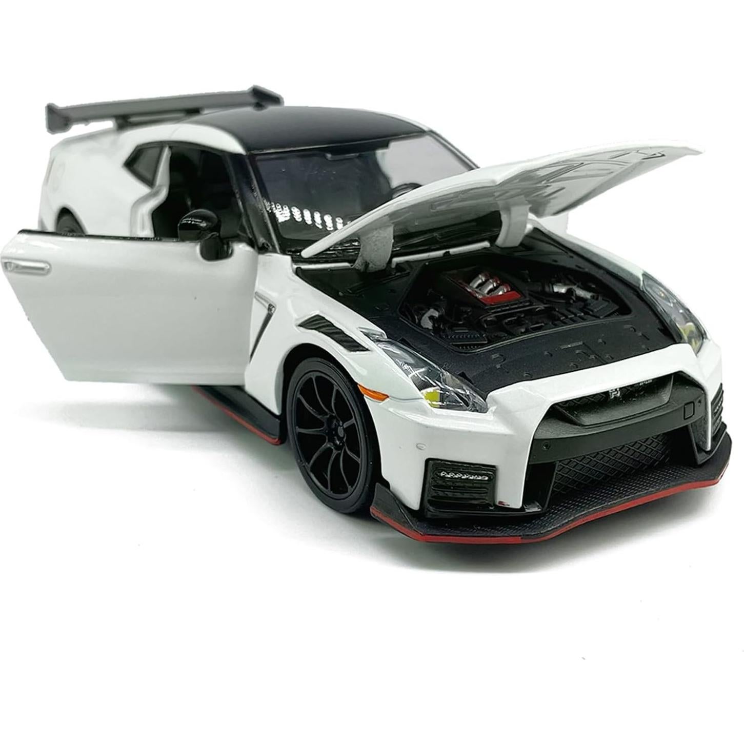 Coche Deportivo GT-R Nismo R35 1:32 Metal Diecast Blanco