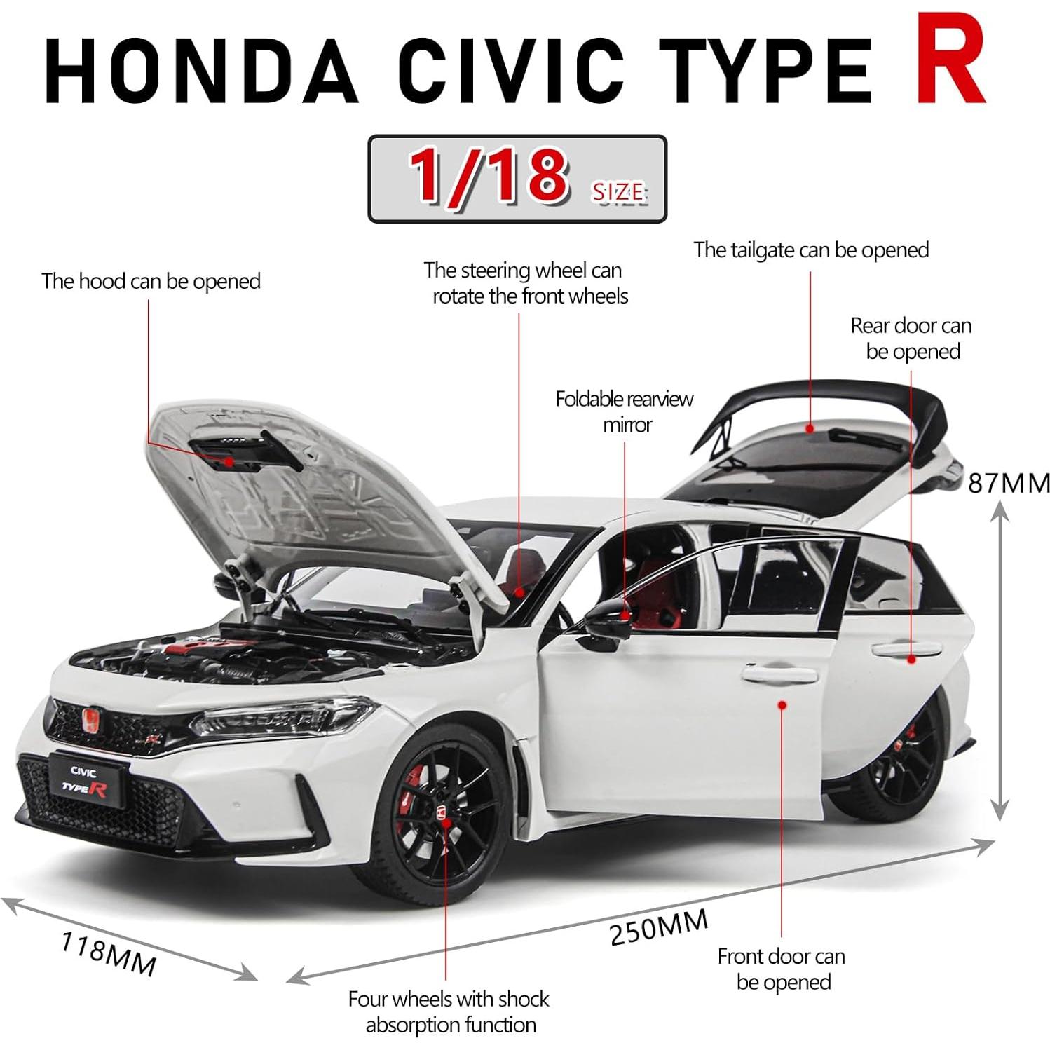 Modelo Diecast 1/18 Honda Civic Type-R FL5 Blanco