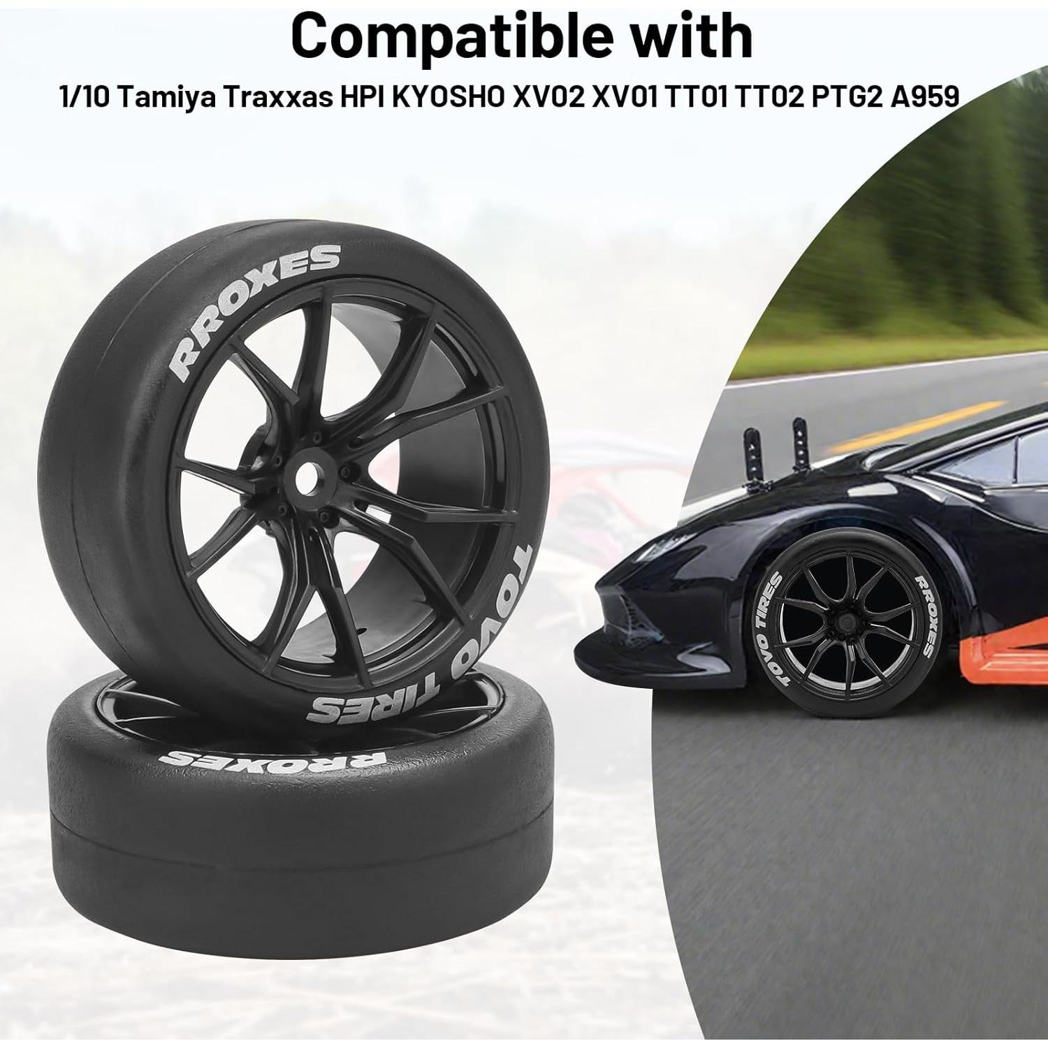 Neumáticos y Ruedas de Drift RC Daitoku 1/10 65mm Negro