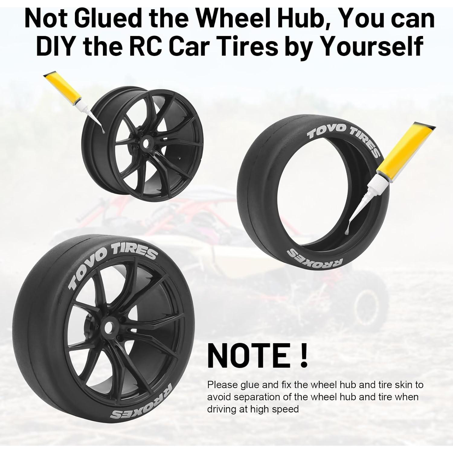 Neumáticos y Ruedas de Drift RC Daitoku 1/10 65mm Negro