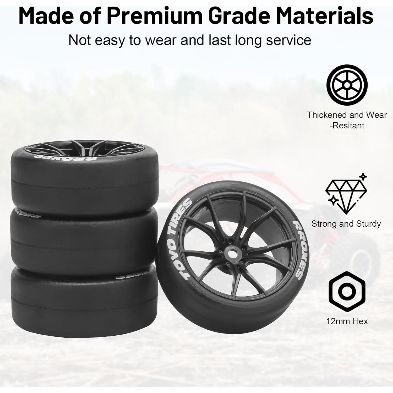 Neumáticos y Ruedas de Drift RC Daitoku 1/10 65mm Negro