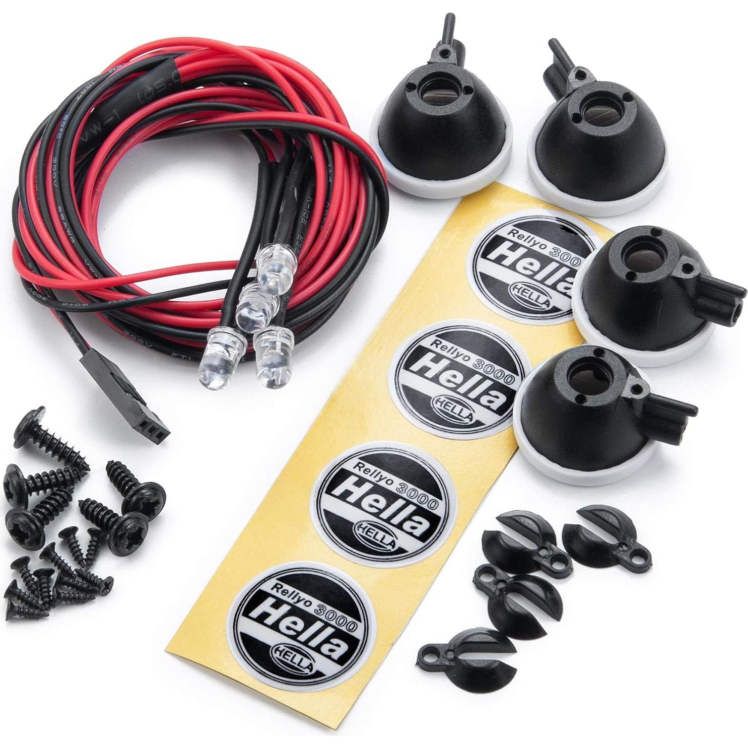 Juego de Luces LED Redondas QUE-T para Coche RC 1:10 (4pcs)