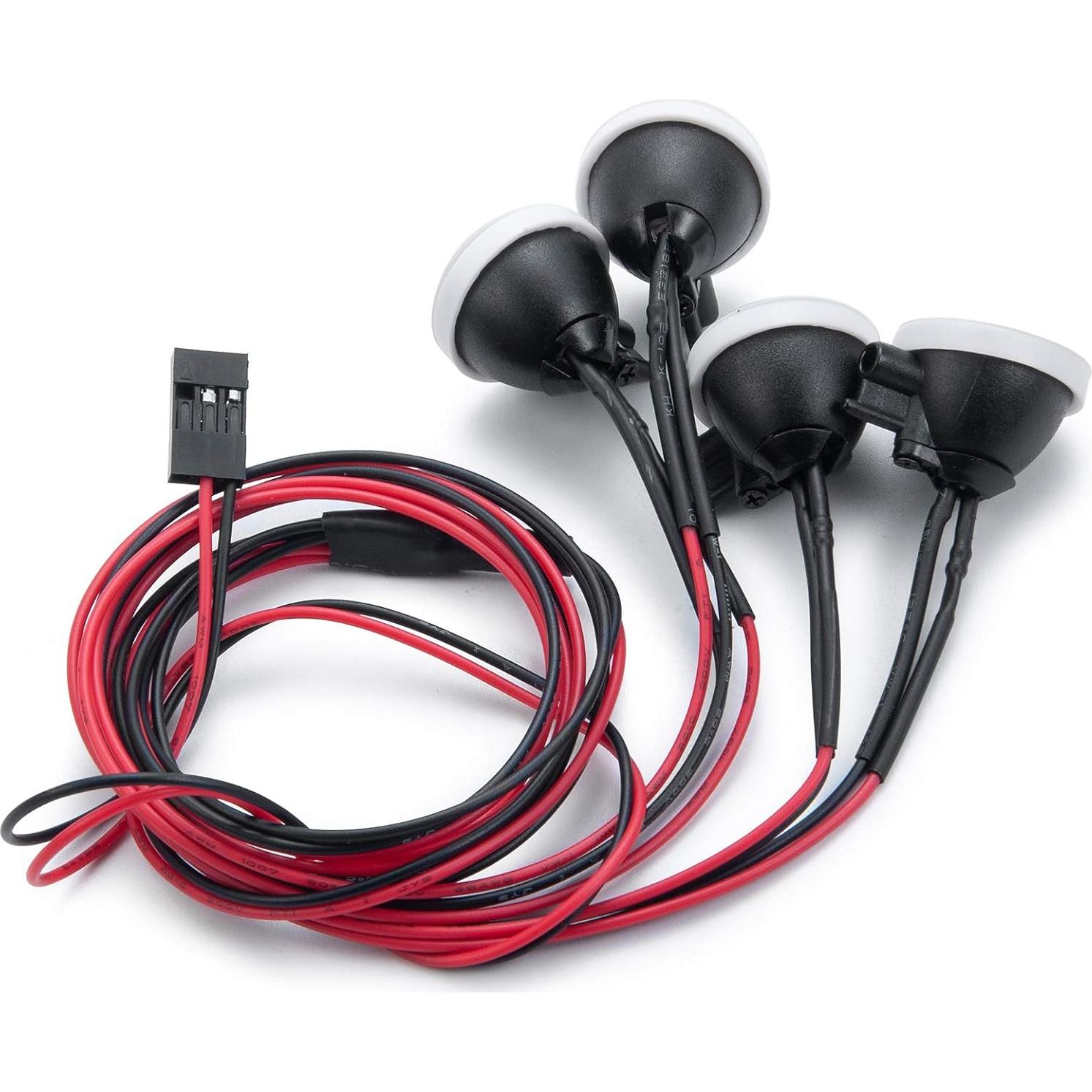 Juego de Luces LED Redondas QUE-T para Coche RC 1:10 (4pcs)