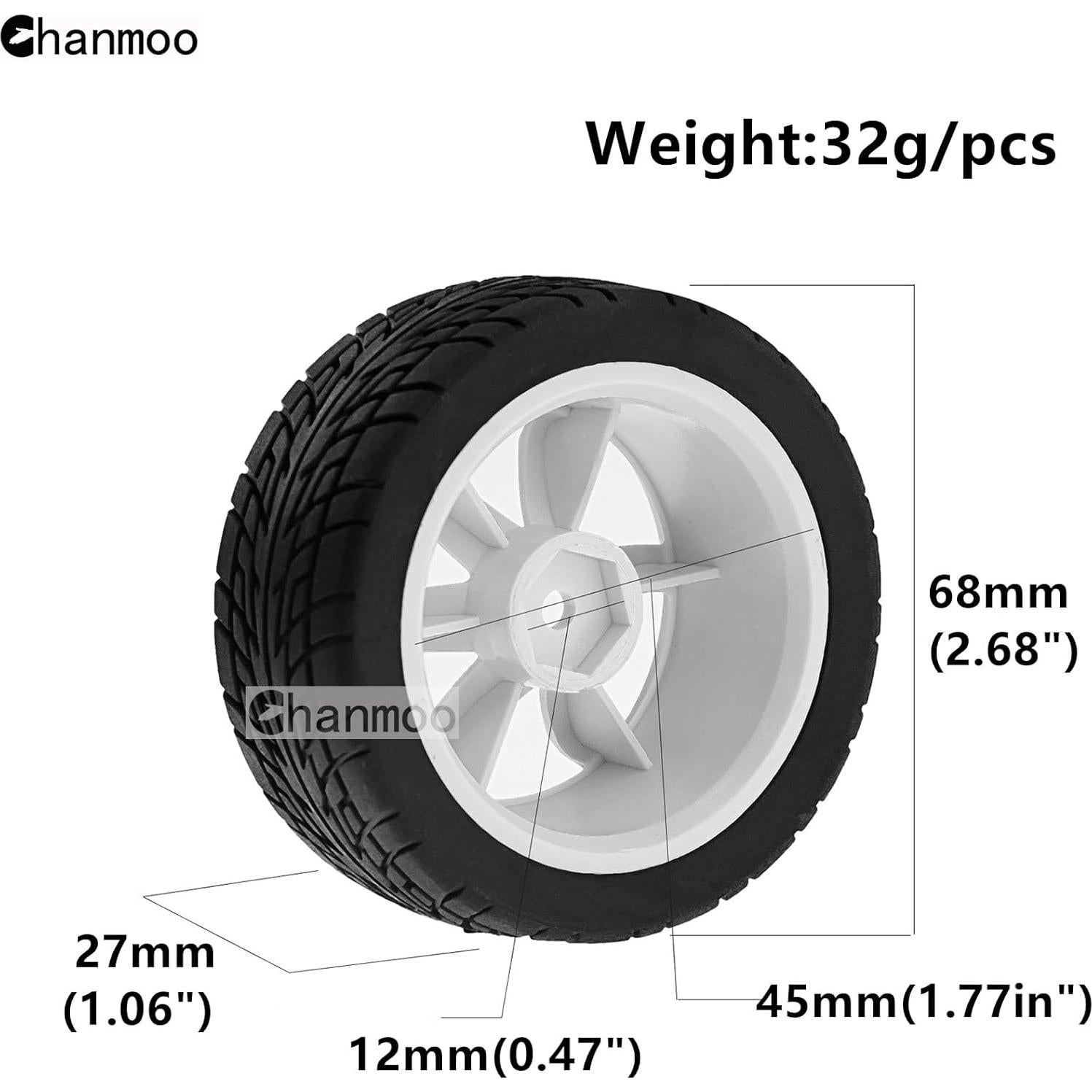 Neumáticos RC On Road 1/10 Chanmoo 4 Piezas 12mm Hex Negro
