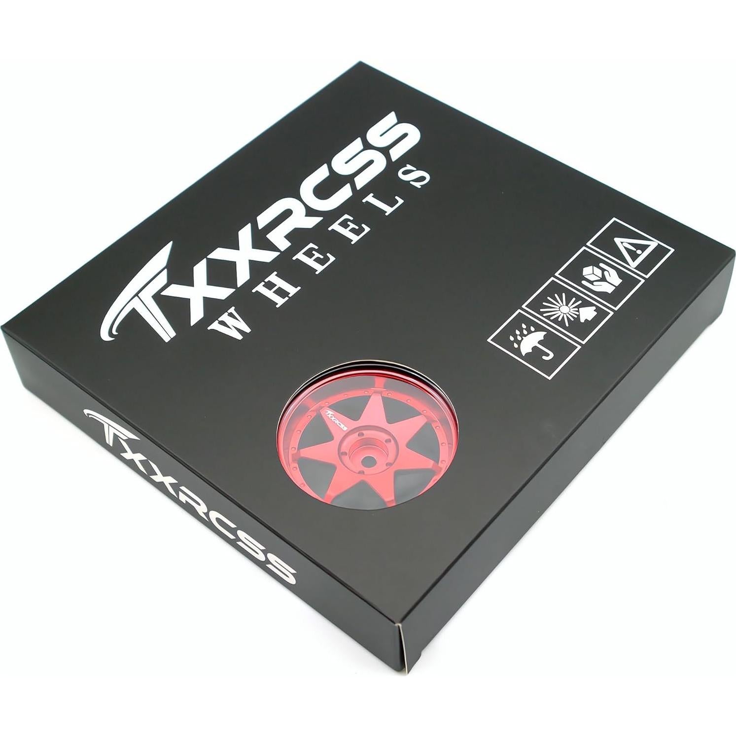 Neumáticos de Drift RC 1/10 Aluminio Rojo 4 Pcs Tamiya Traxxas