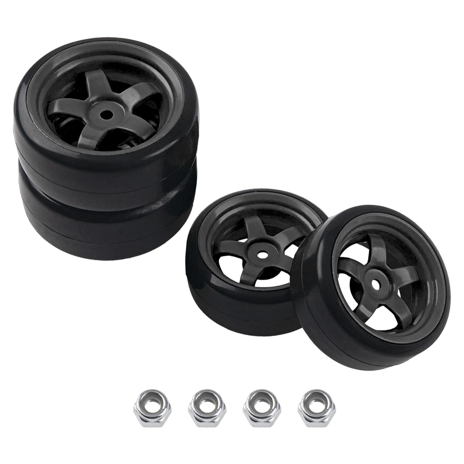 Ruedas de Neumáticos de Goma 1/10 HIRCQOO 5 Radios 12 mm