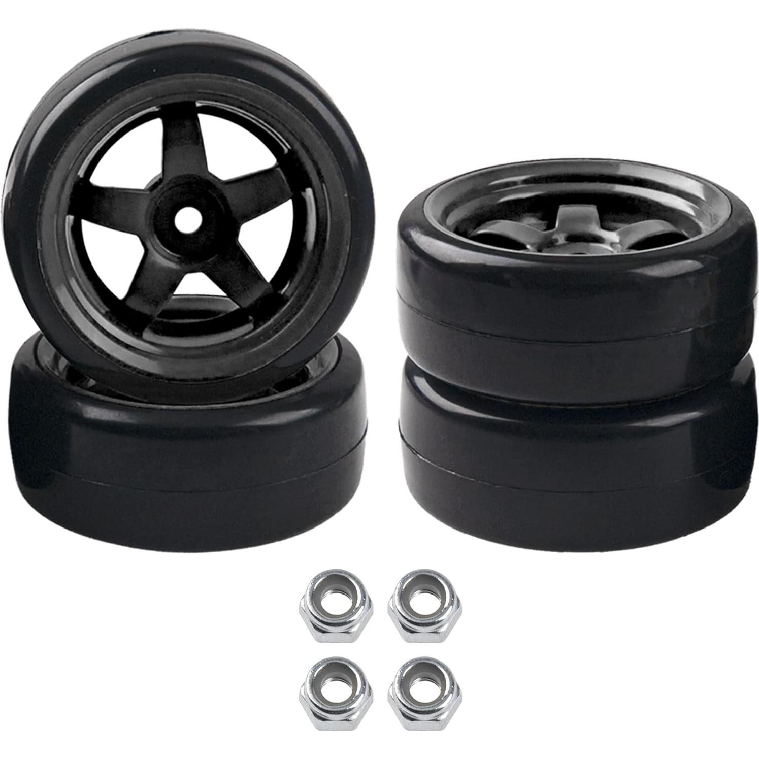 Ruedas de Neumáticos de Goma 1/10 HIRCQOO 5 Radios 12 mm