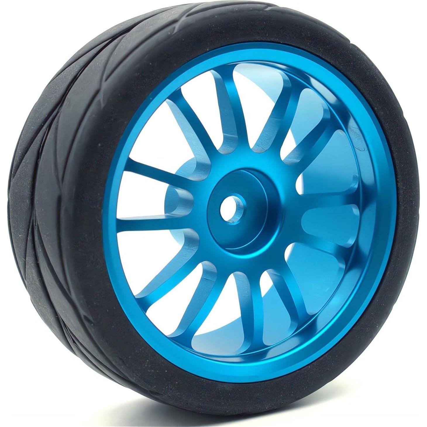 Neumáticos de Drift RC 1/10 Aluminio Azul 4Pcs 52mm Tamiya Traxxas