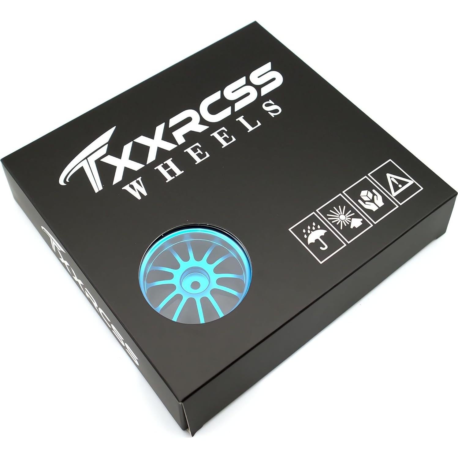 Neumáticos de Drift RC 1/10 Aluminio Azul 4Pcs 52mm Tamiya Traxxas