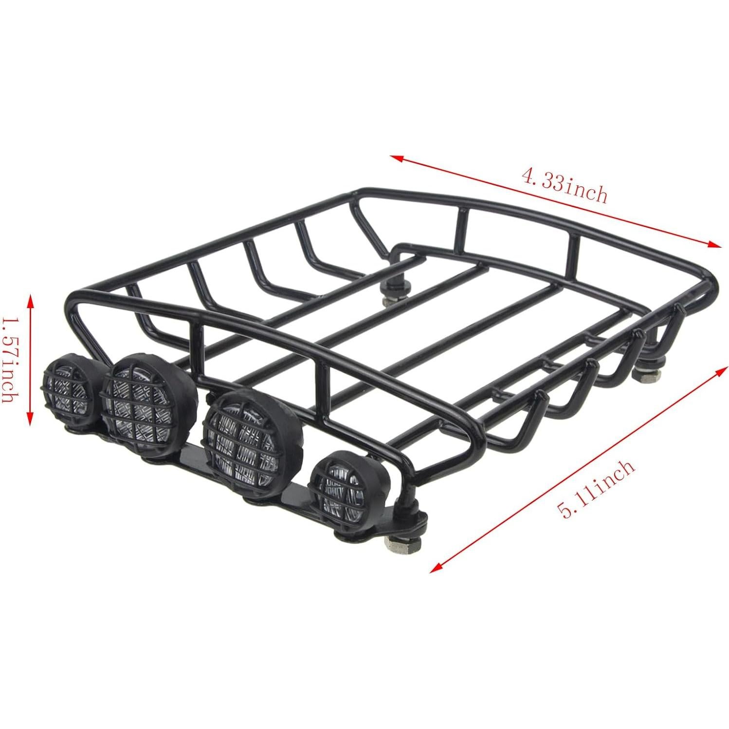 Portaequipajes de Techo Metal HOBOHY con 4 Luces LED RC