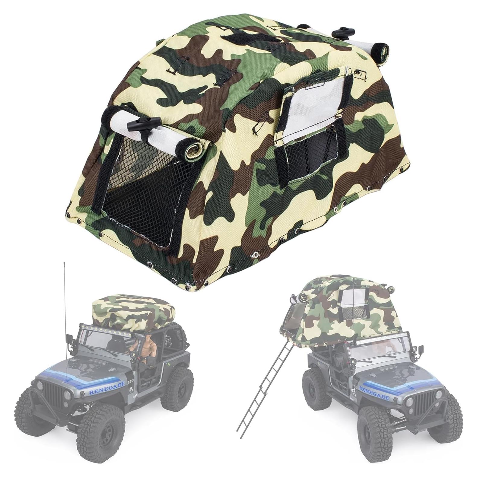 Tienda de Techo Plegable RC Powmok para Crawler 1/8 1/10 Camuflaje