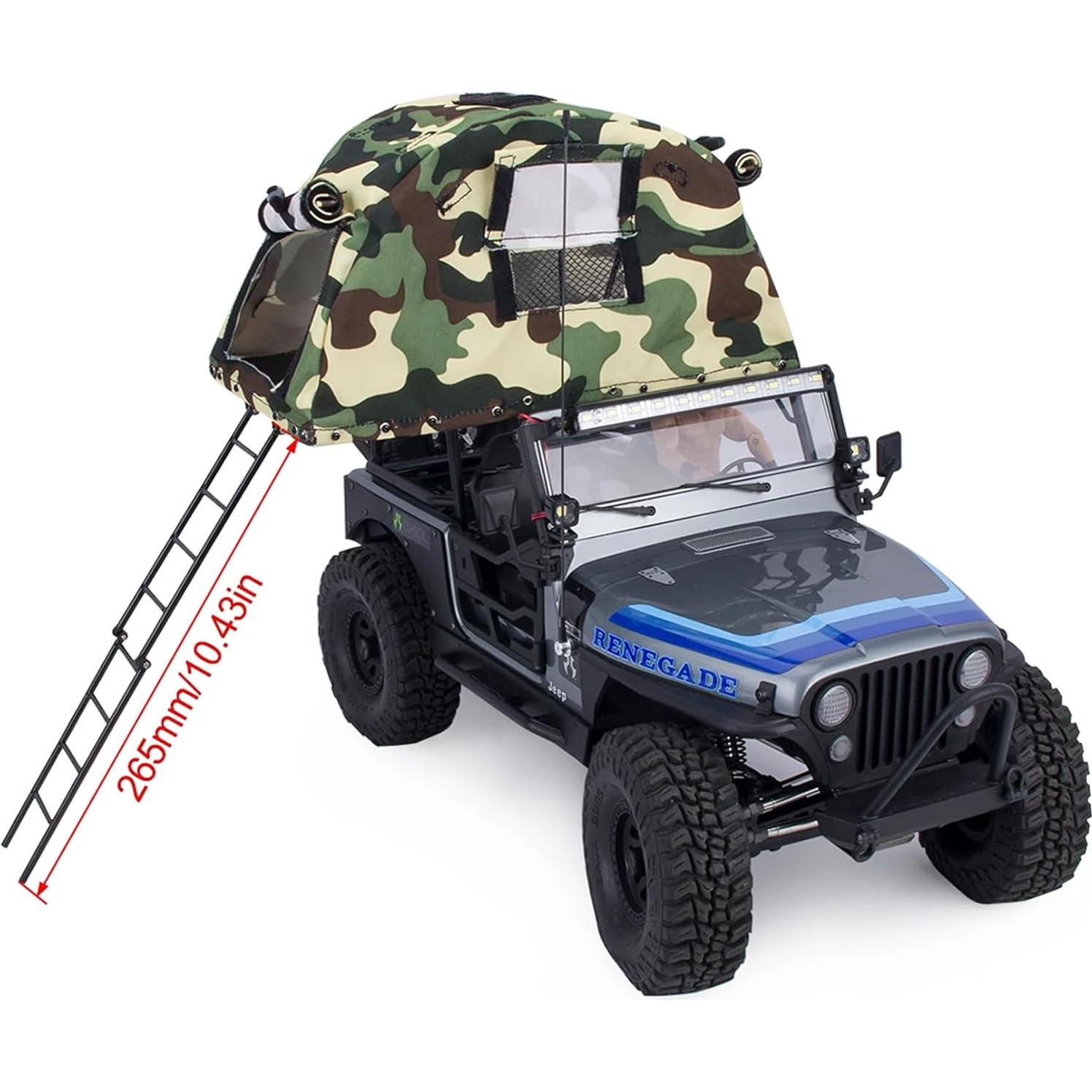 Tienda de Techo Plegable RC Powmok para Crawler 1/8 1/10 Camuflaje
