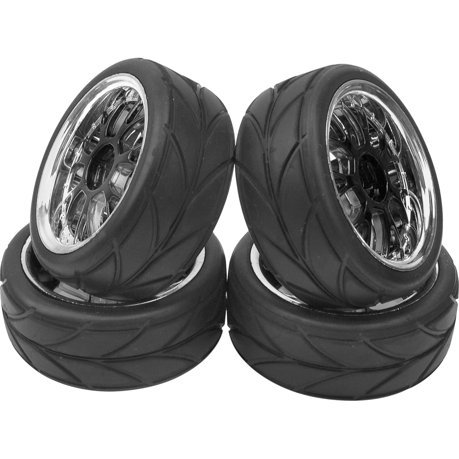 4 Neumáticos de Caucho HIRCQOO 65mm para Carros RC 1/10