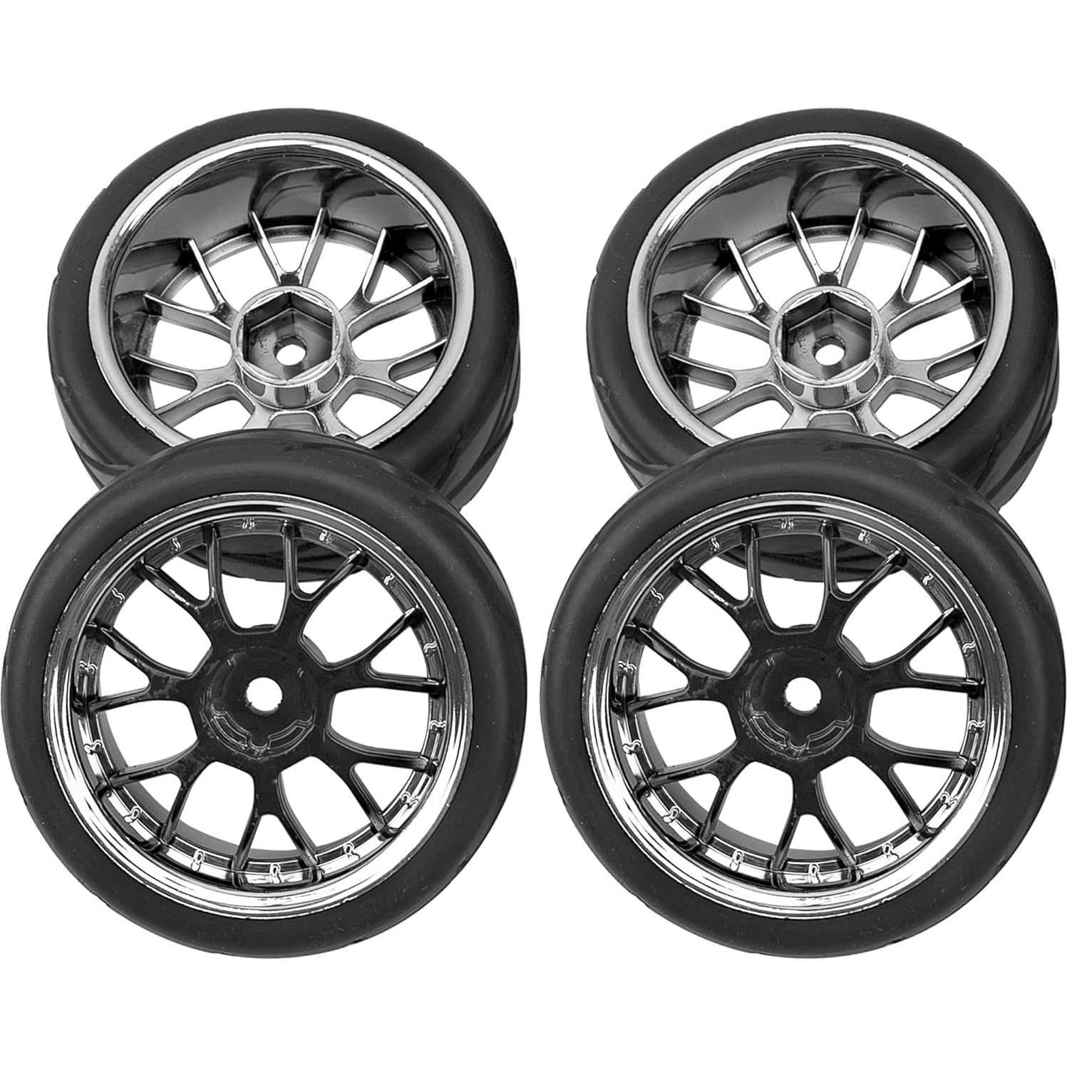 4 Neumáticos de Caucho HIRCQOO 65mm para Carros RC 1/10