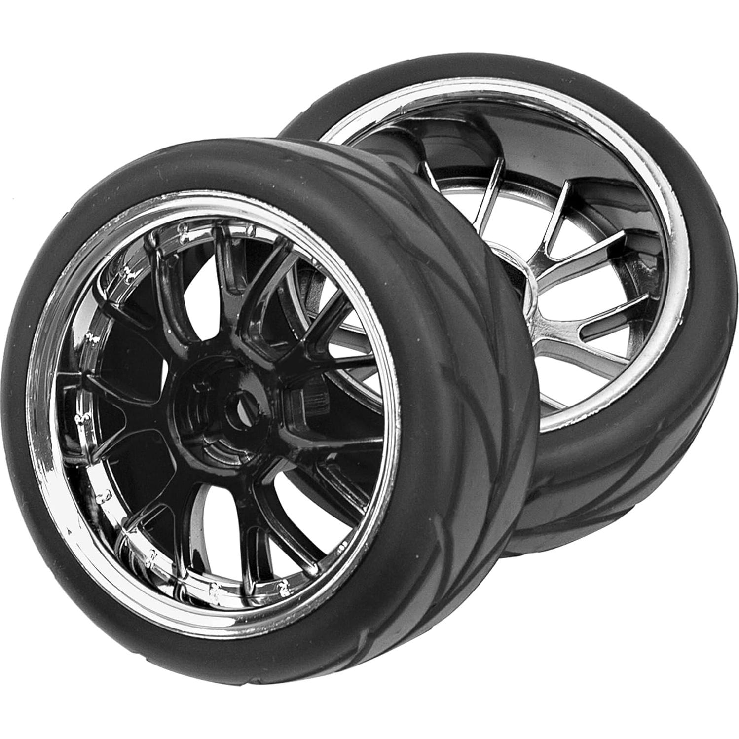 4 Neumáticos de Caucho HIRCQOO 65mm para Carros RC 1/10