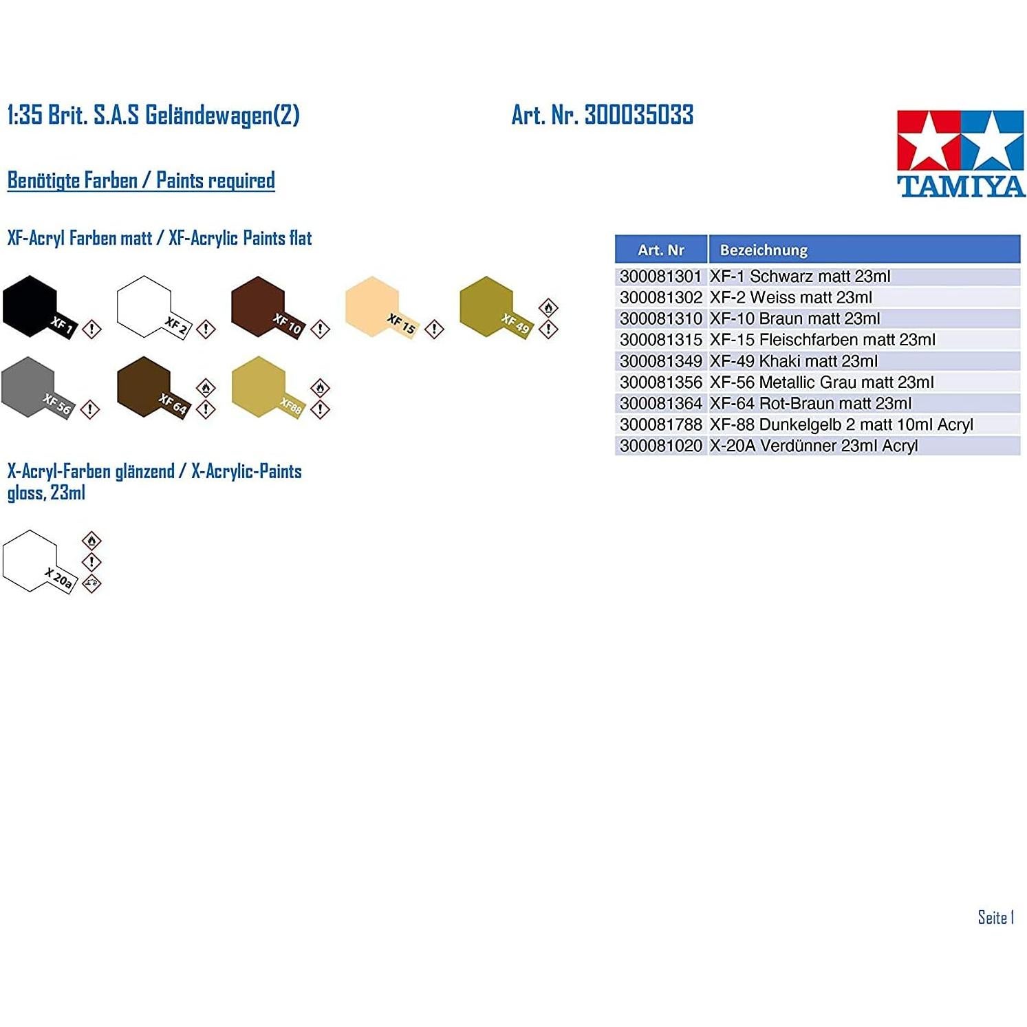 Kit de Modelo Coche Off Road Británico SAS Tamiya 1/35
