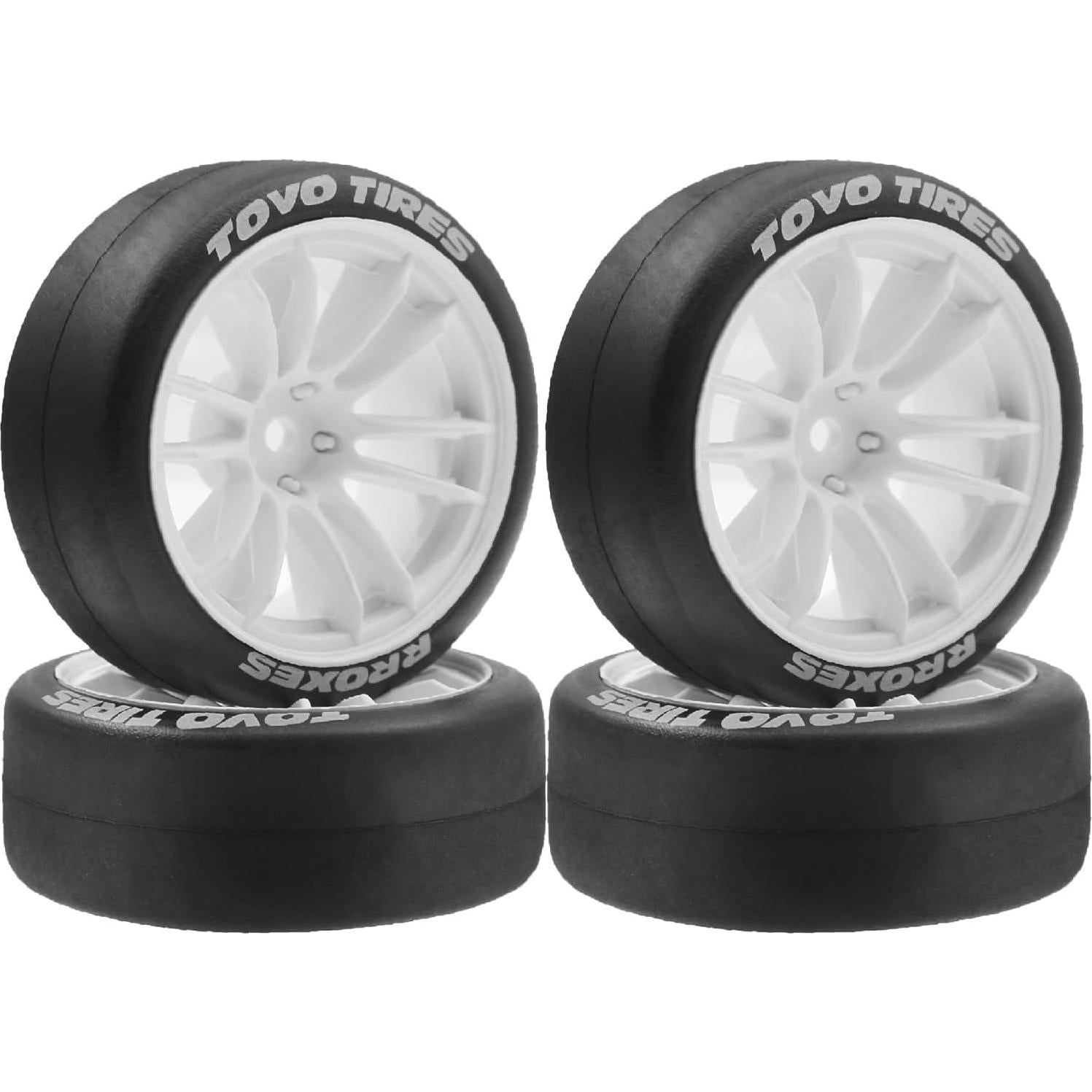 Neumáticos de Drift RC 1/10 Chanjorlin 65mm 4 Pcs Blanco