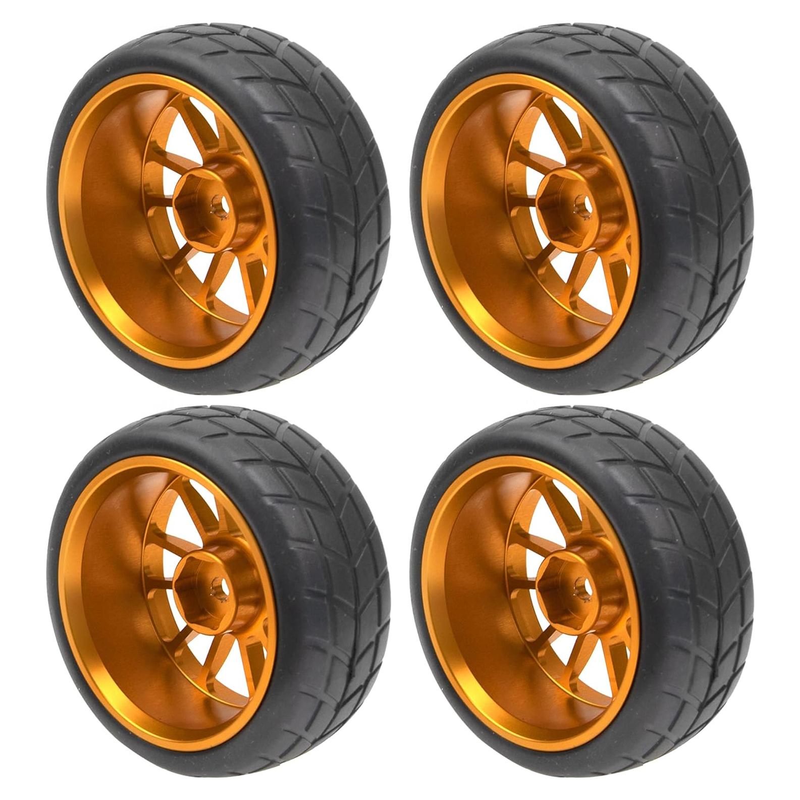 Neumáticos de Caucho y Llantas de Metal HIRCQOO 1/10 Naranja