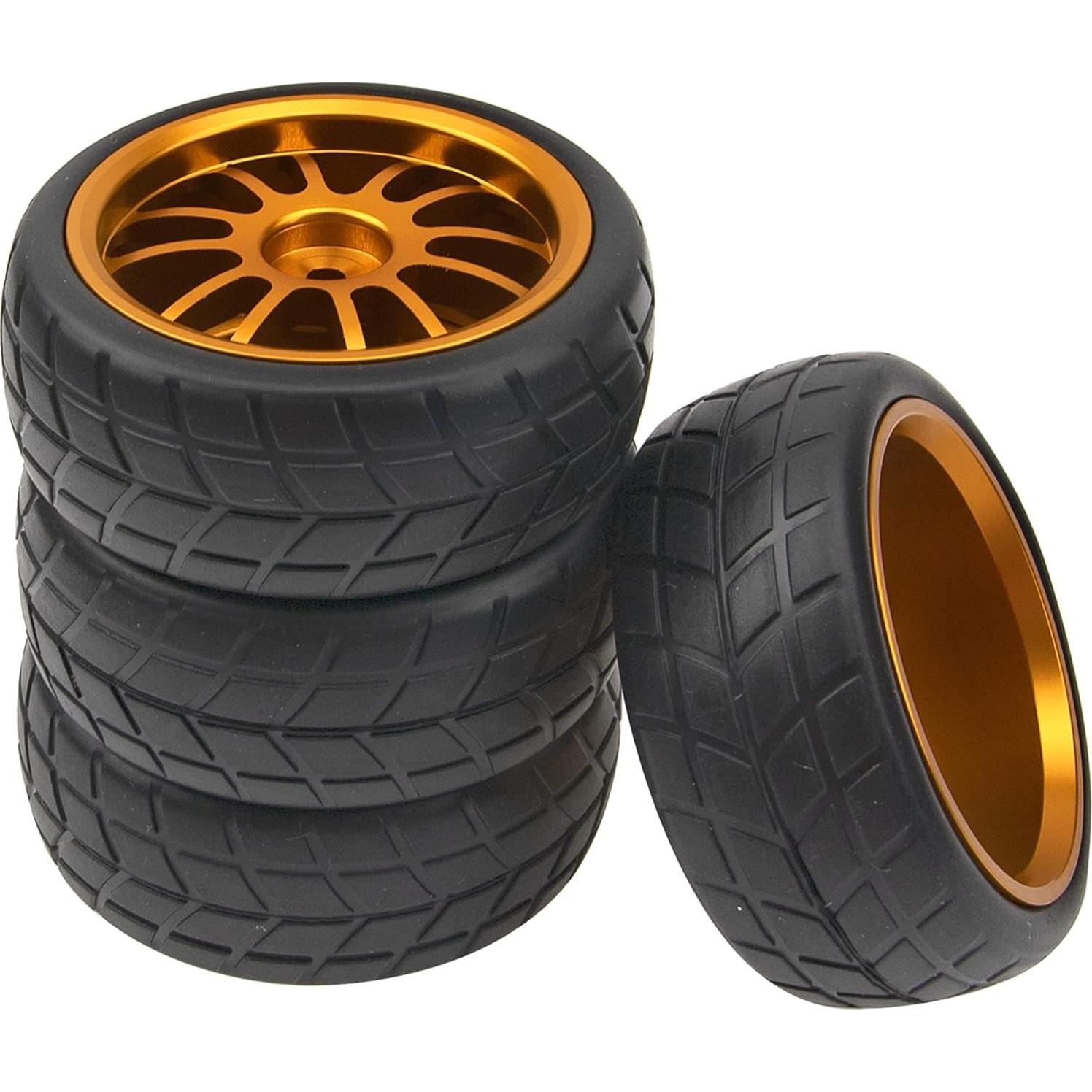 Neumáticos de Caucho y Llantas de Metal HIRCQOO 1/10 Naranja