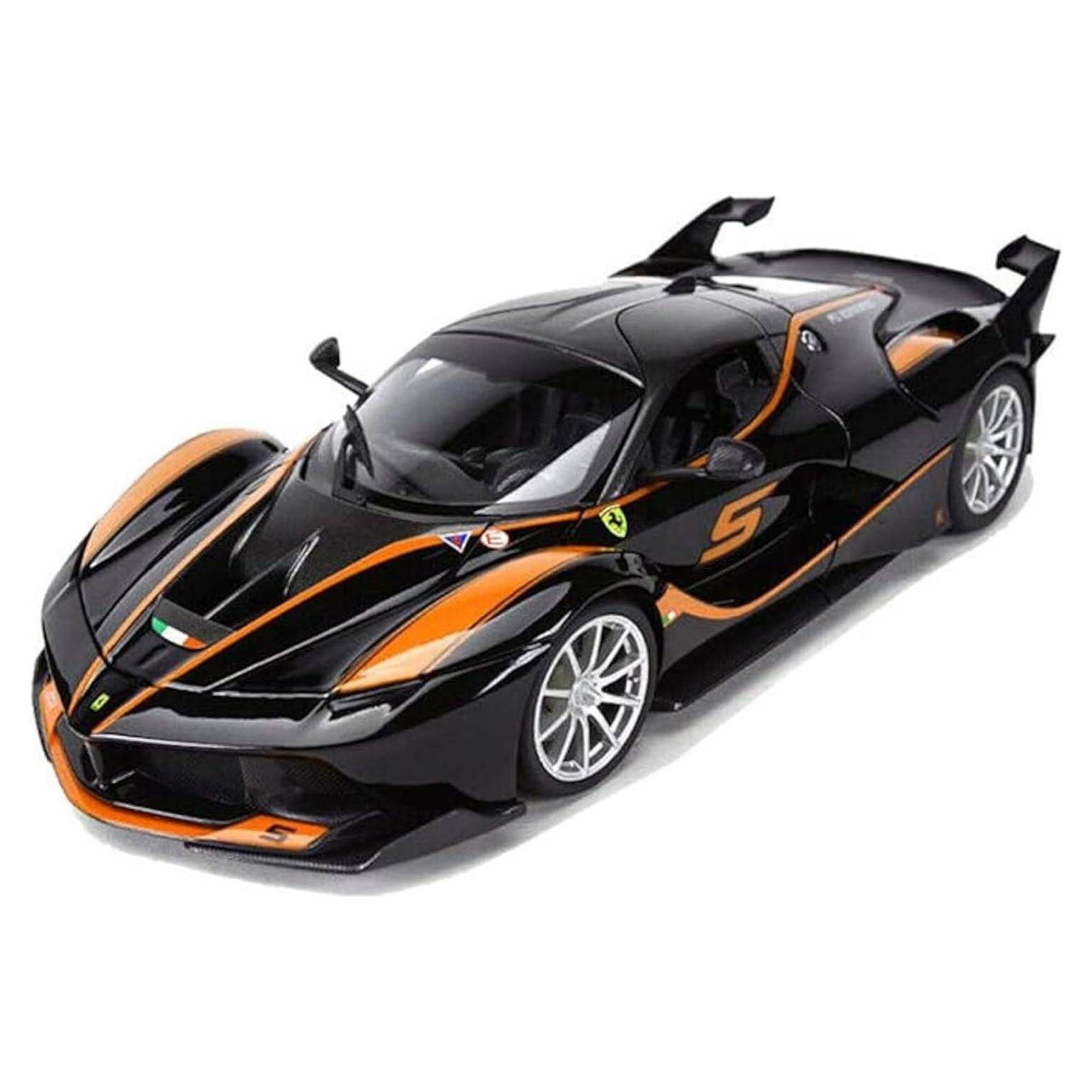 Coche Diecast Bburago FXX-K #5 Negro con Techo Gris 1/18