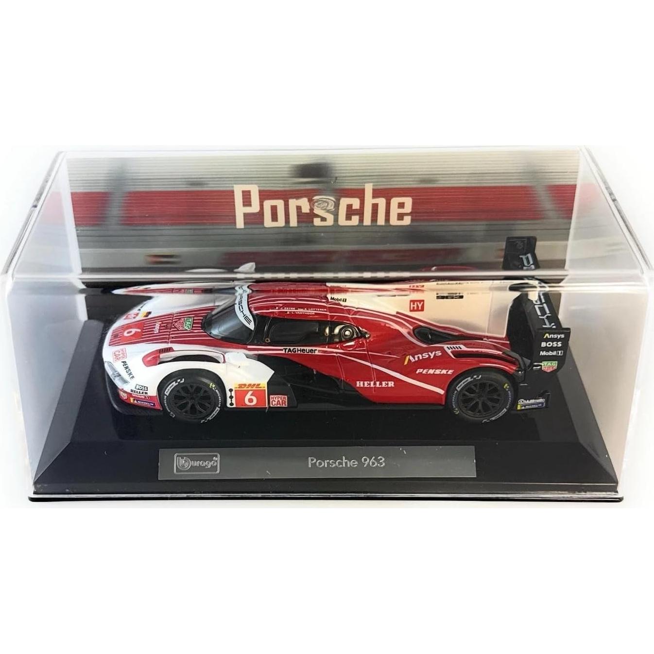 Modelo Diecast Porsche 963 #6 1:43 Bburago con Caja Acrílica