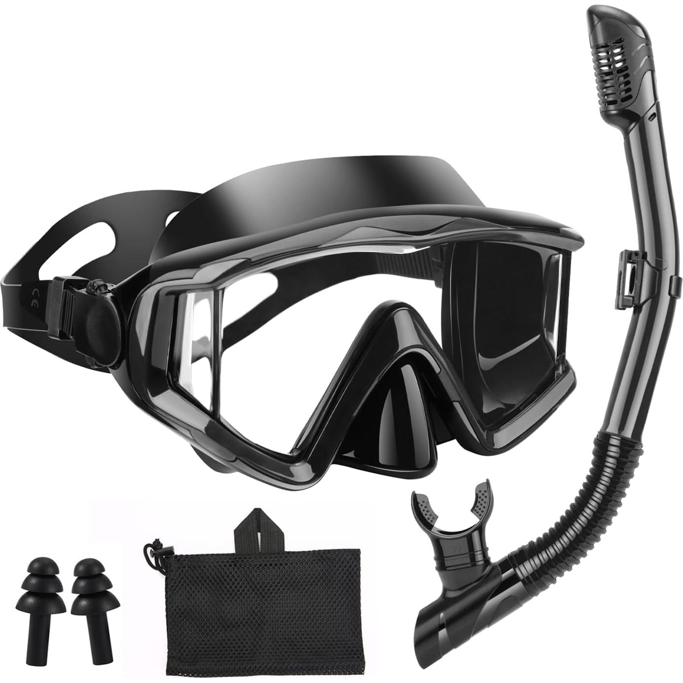 Equipo de esnórquel AQUA A DIVE SPORTS M161+SN115-1 Negro