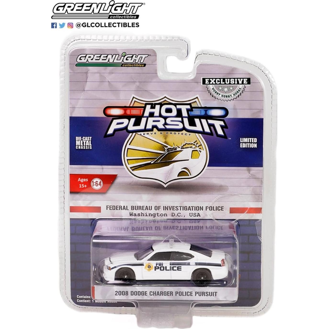 Dodge Charger Policía 2008 Greenlight 43025-B Escala 1:64