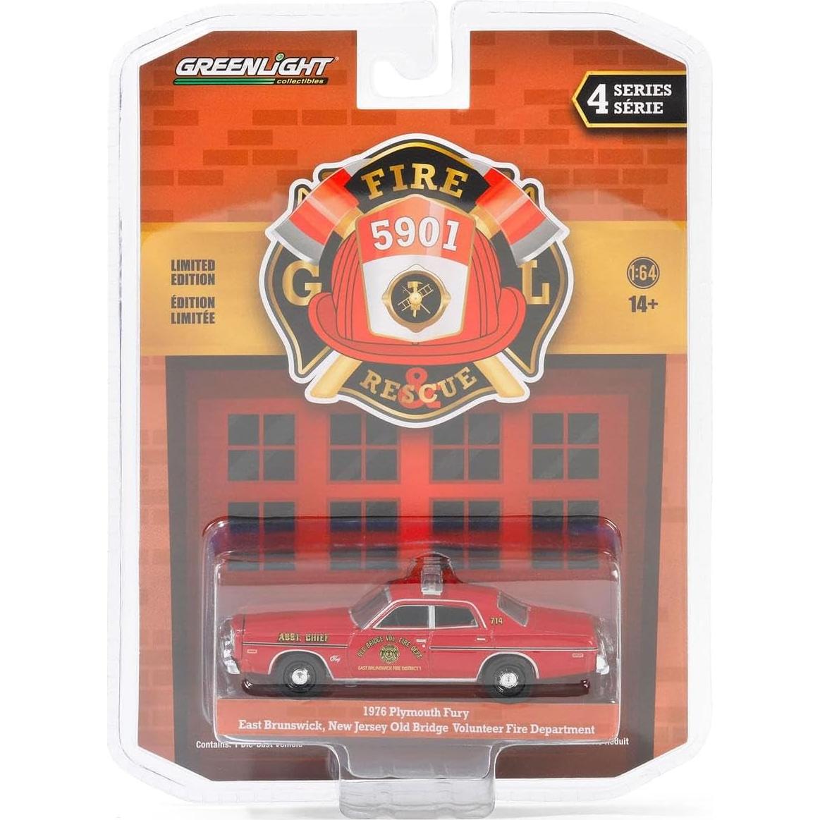 Coche de Fundición Greenlight 1976 Plymouth Fury Bomberos