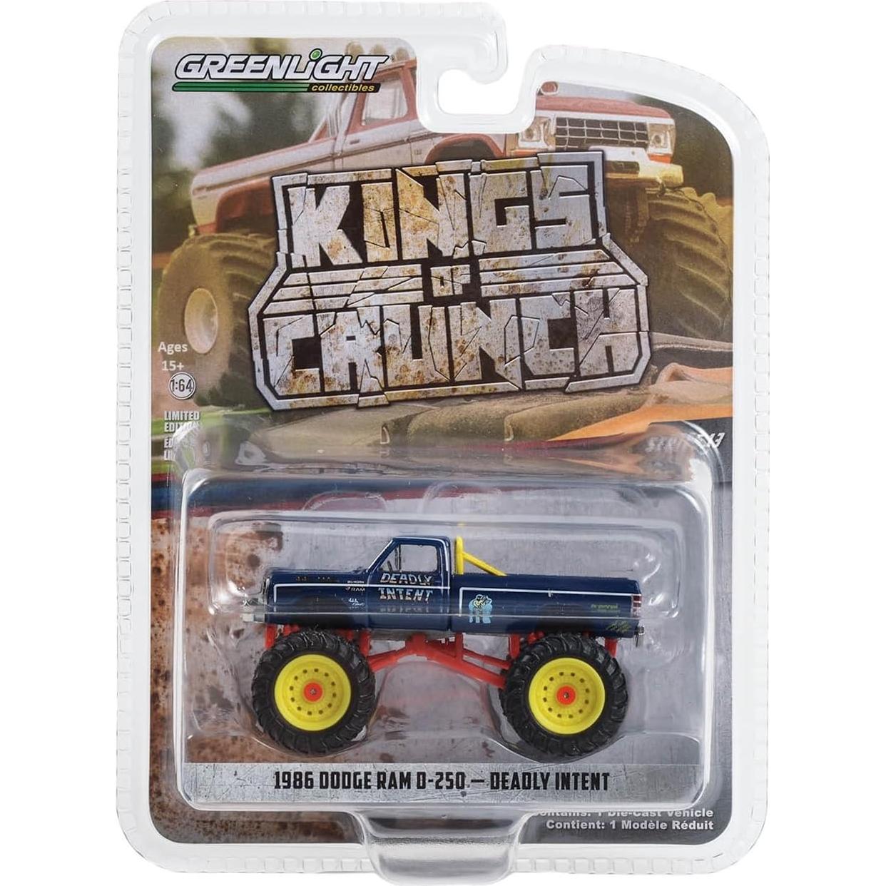 Coche Diecast 1986 Dodge Ram D-250 Monster Truck Greenlight
