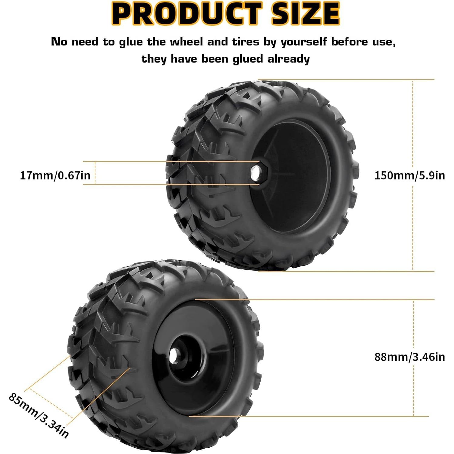 Ruedas y Neumáticos RC 1/8 Daitoku 150mm 17mm Hexagonal