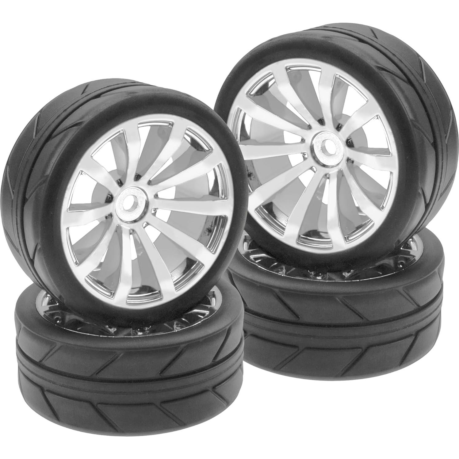 Neumáticos de Caucho 65mm y Ruedas de Plástico ShareGoo 1/10 RC