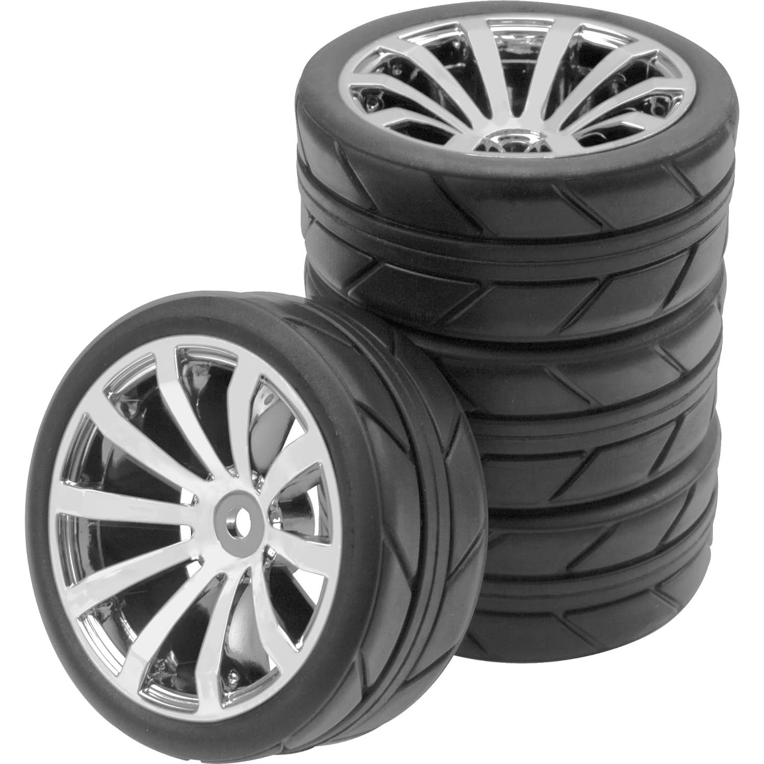 Neumáticos de Caucho 65mm y Ruedas de Plástico ShareGoo 1/10 RC