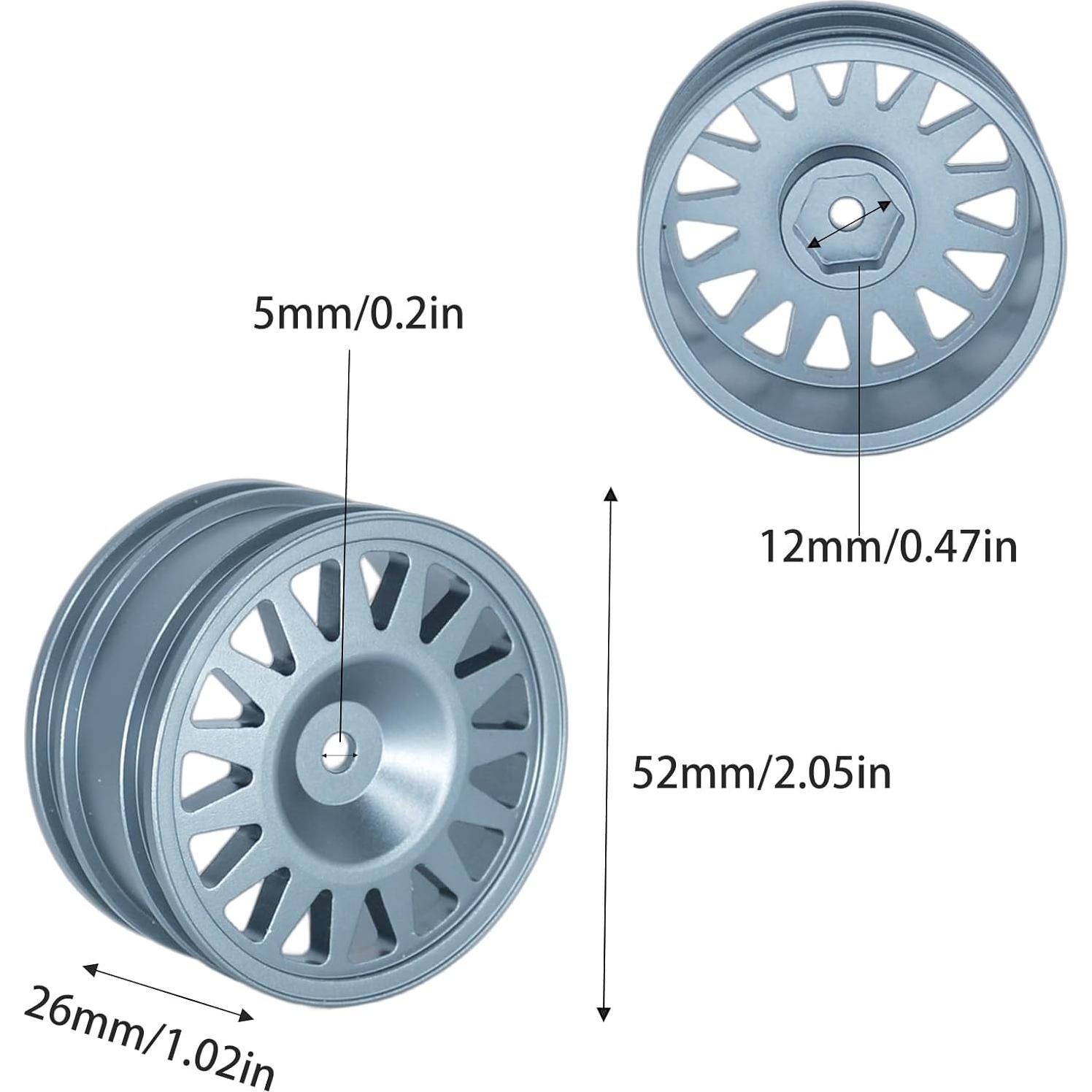 Ruedas de Aluminio RC 1/10 Hexágono 12mm para Drift Tamiya