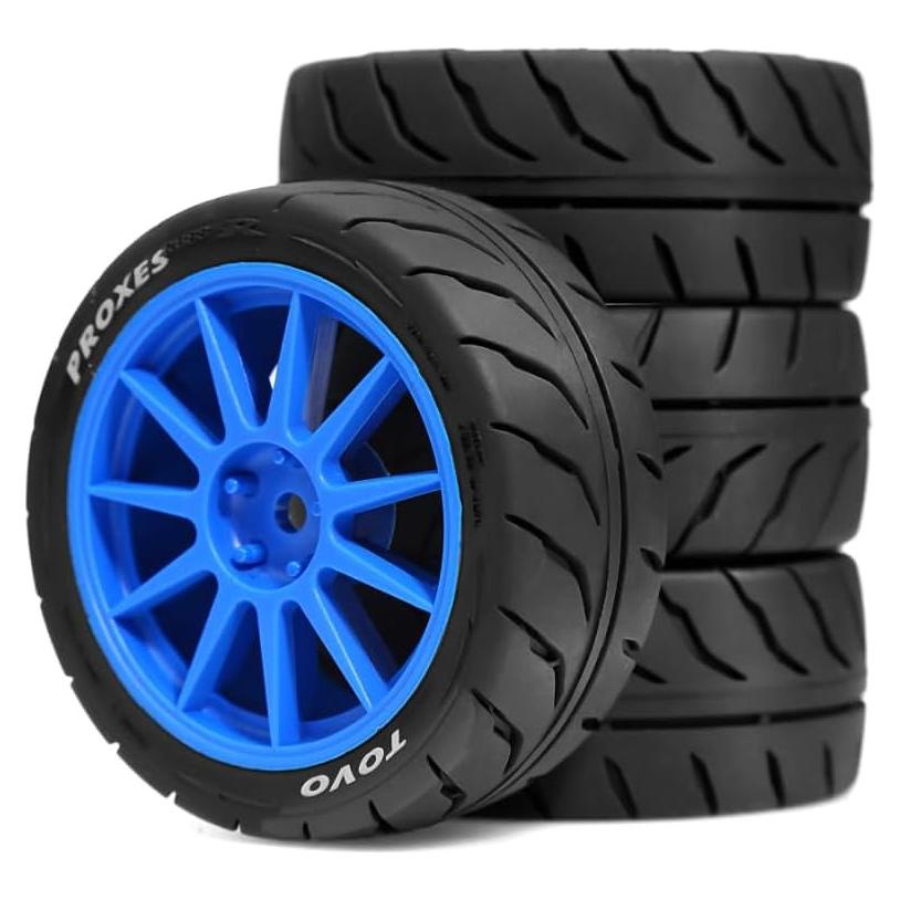 Neumáticos RC 1/10 JIHAIYEMENGZHEN W212 Azul 68mm 4PCS