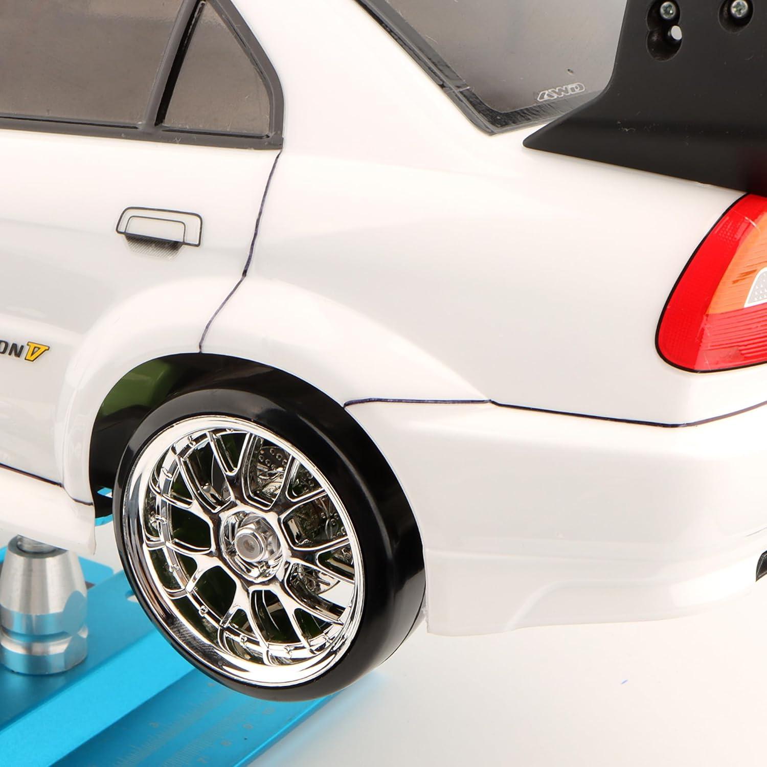 4 Neumáticos de Plástico Duro GDOOL 1/10 para RC Drift Plata