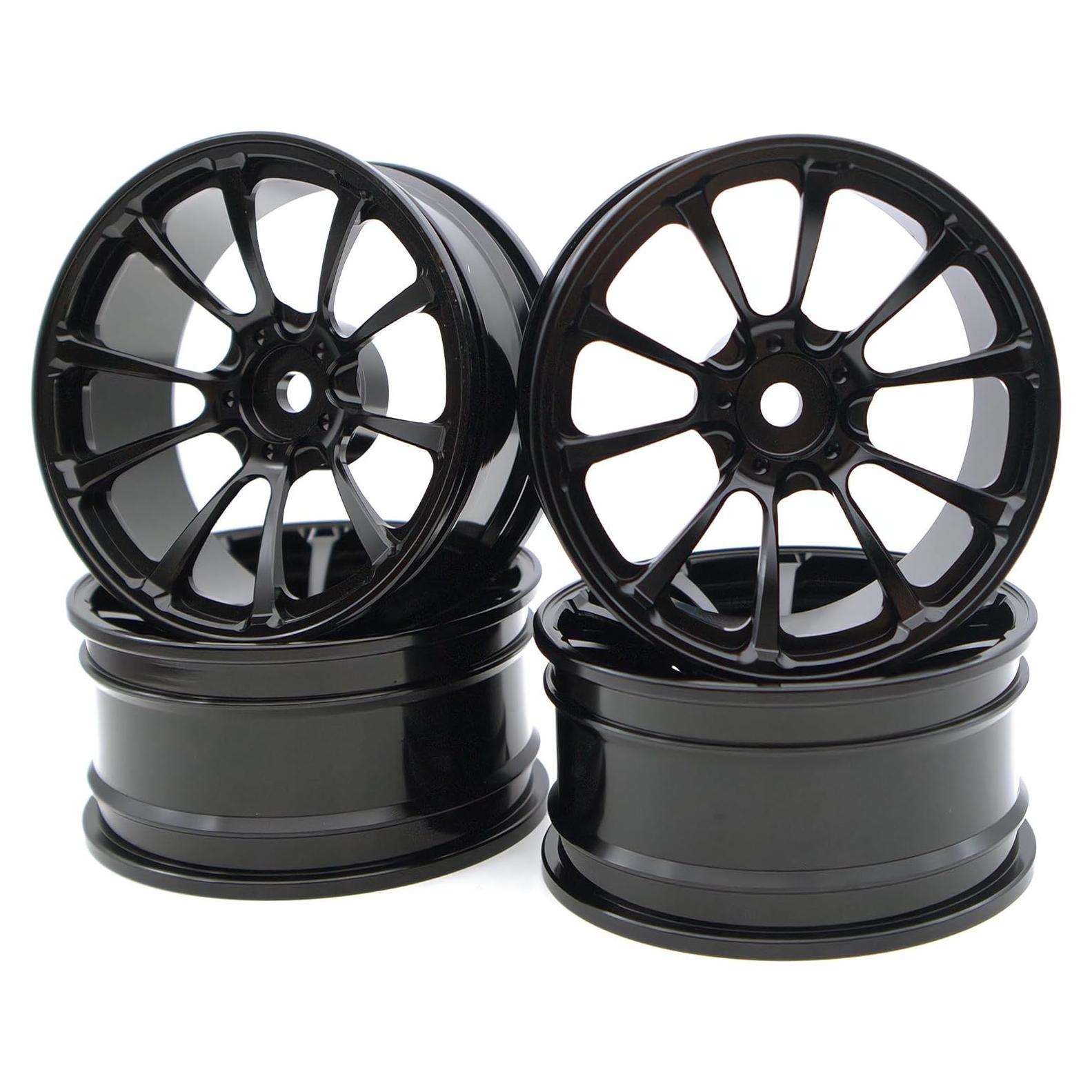 Neumáticos de Drift RC 1/10 TxXrcss Aluminio 52mm 4Pcs Negro