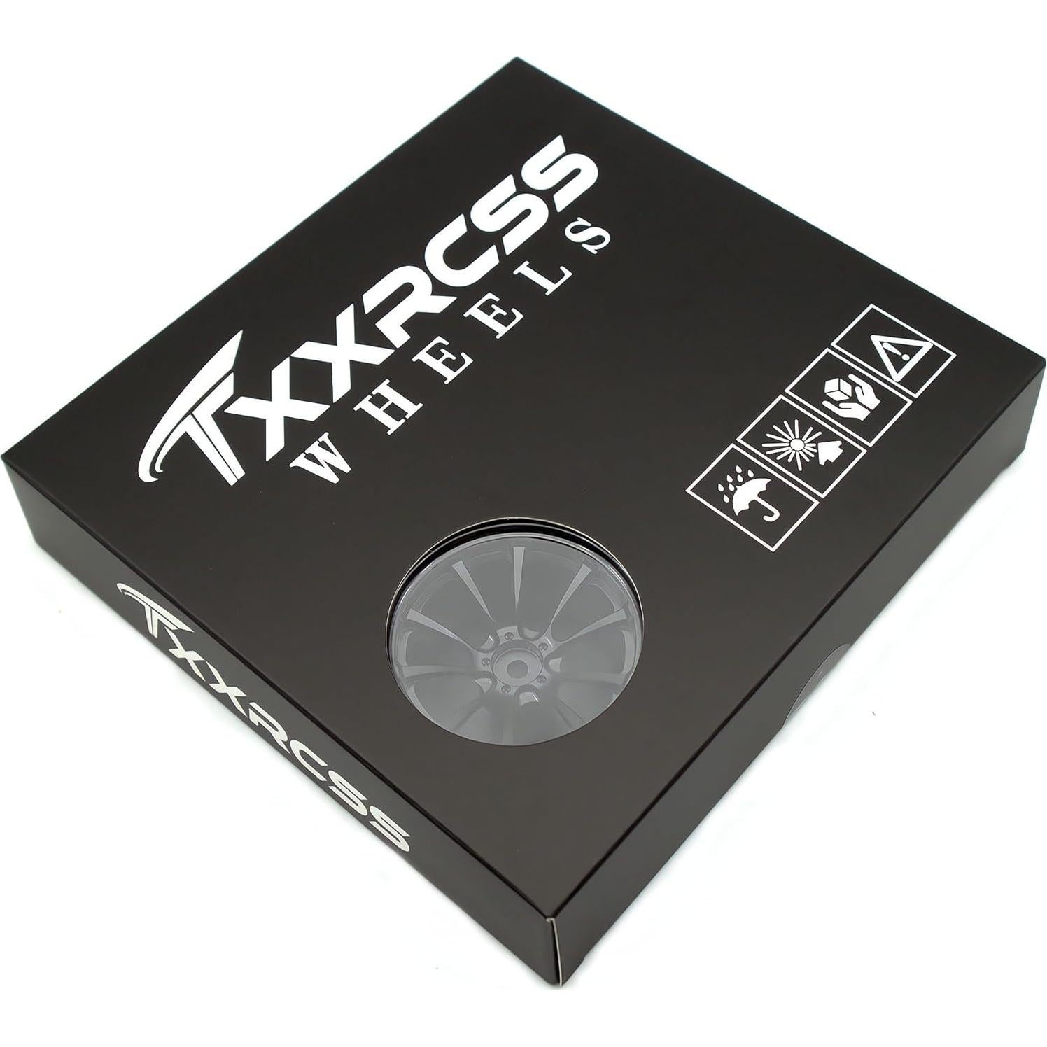 Neumáticos de Drift RC 1/10 TxXrcss Aluminio 52mm 4Pcs Negro