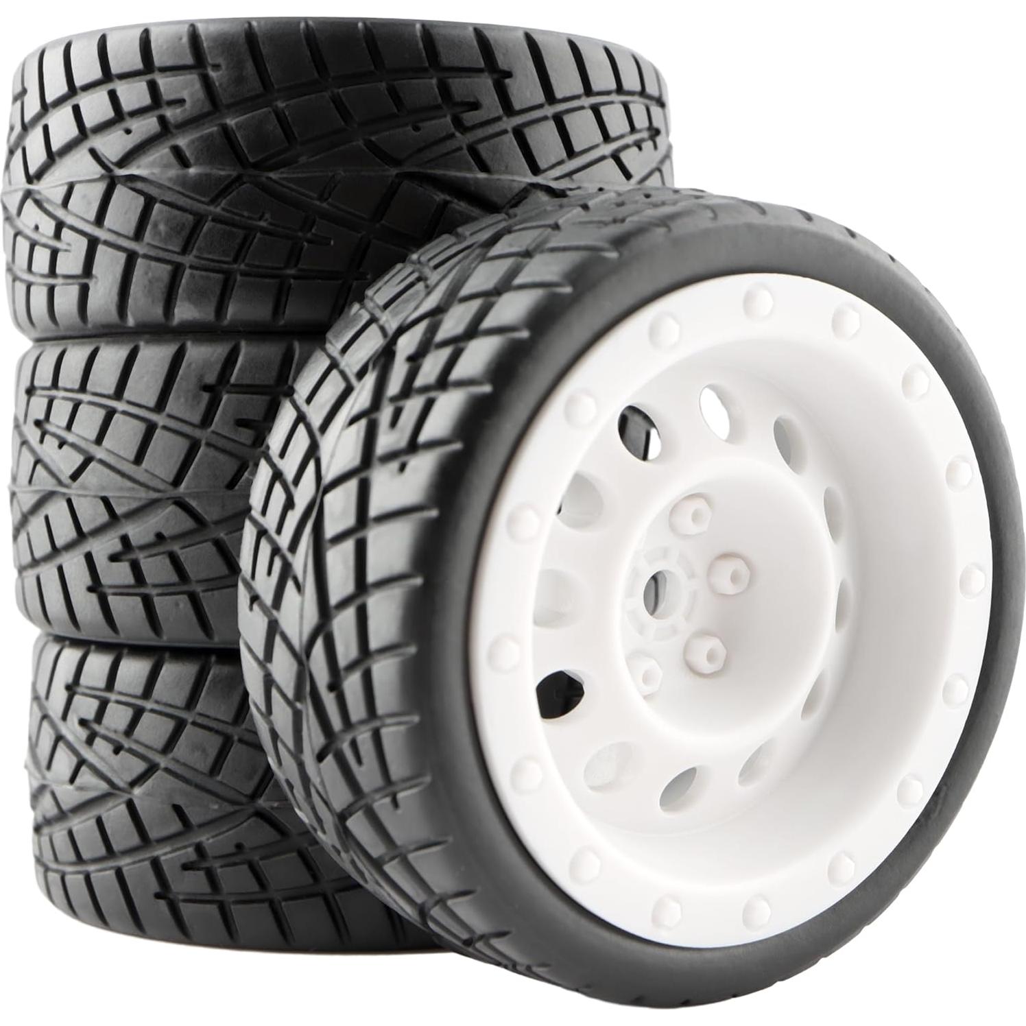 Neumáticos de Carreras Touring GDOOL 1/10 65mm 12mm Hex Blanco