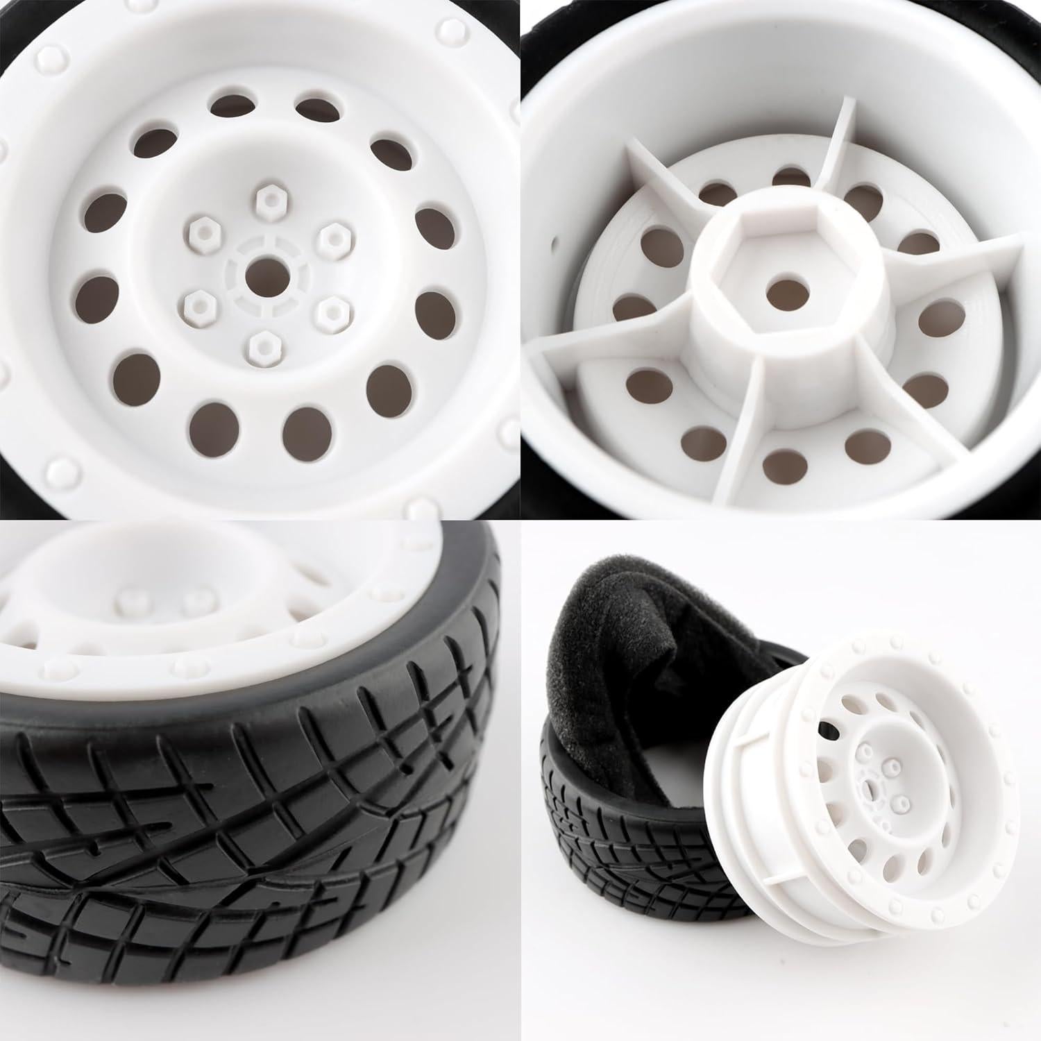 Neumáticos de Carreras Touring GDOOL 1/10 65mm 12mm Hex Blanco