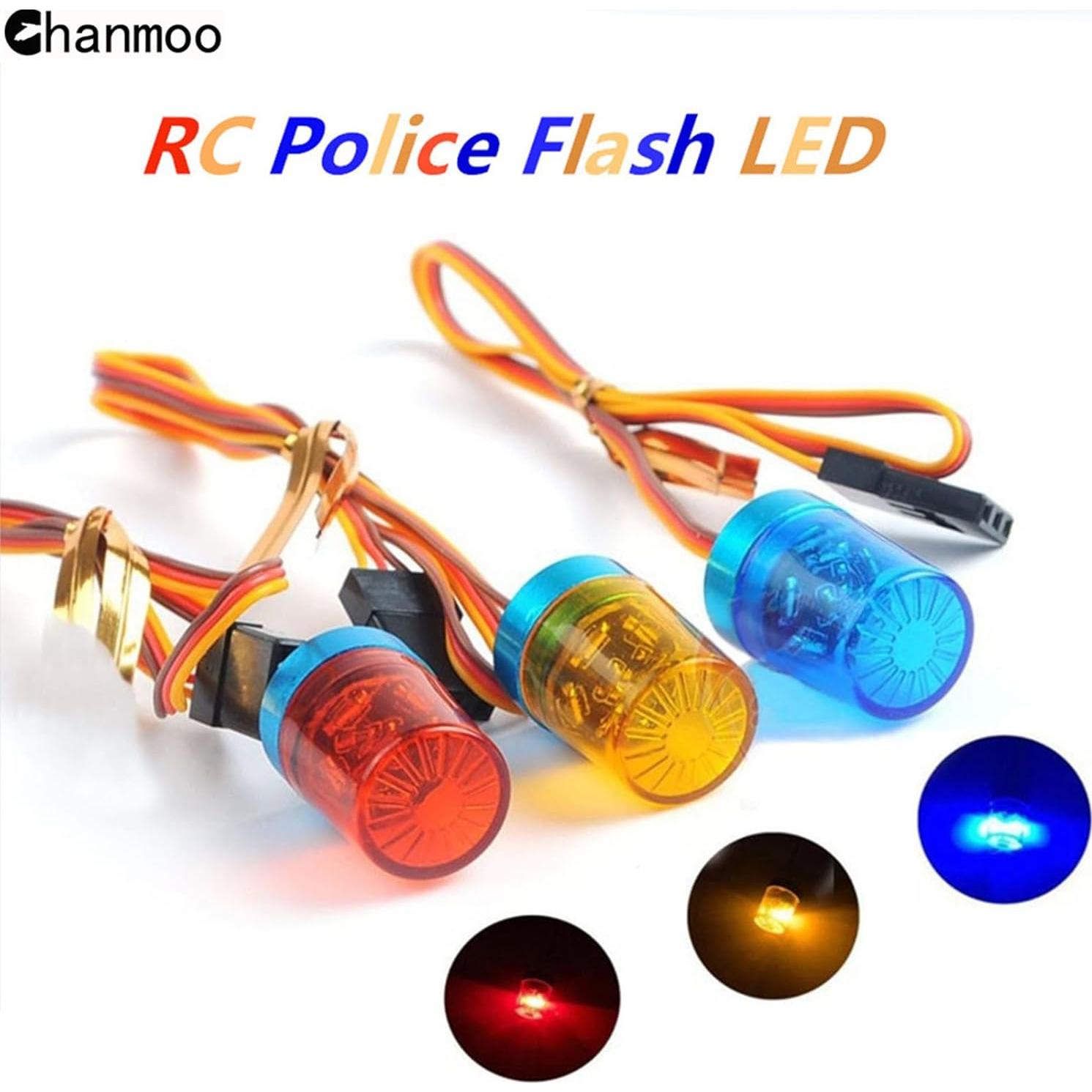 Luz Flash LED Rotativa 360° Chanmoo para Coche RC 1:10 2Pcs