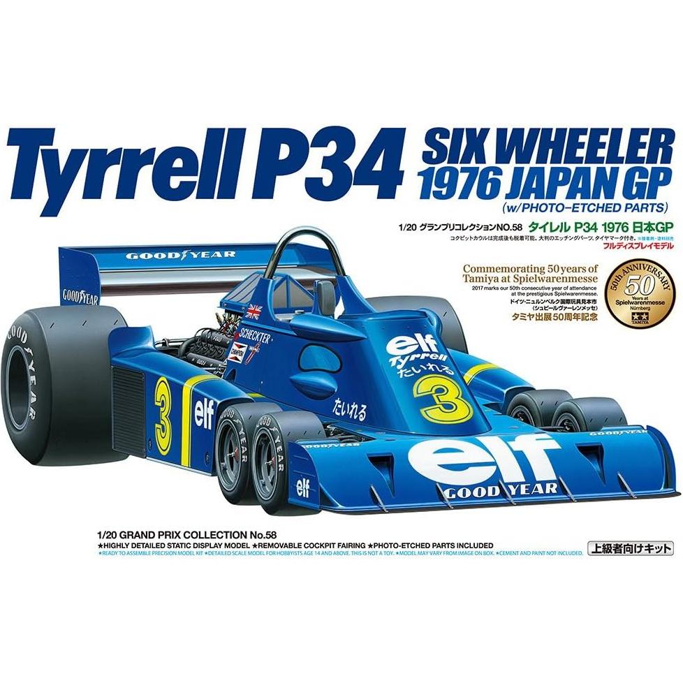 Tamiya 1/20 Tyrrell P34 Seis Ruedas Kit de Modelo Plástico