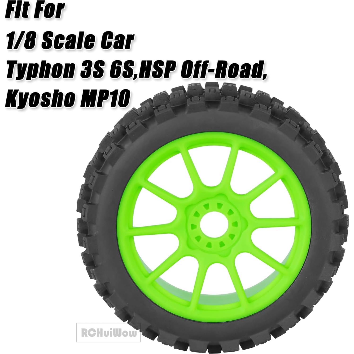 Neumáticos Buggy RC RCHuiWow 1/8 17mm Verde - Todo Terreno