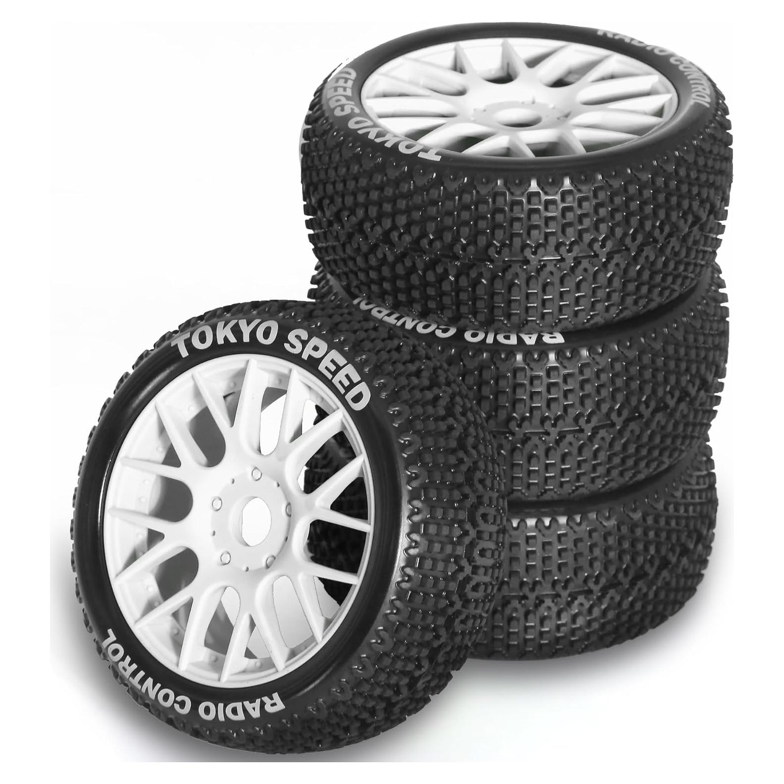 Neumáticos y Ruedas RC 1/8 Dantenron Caucho 4PCS Blanco