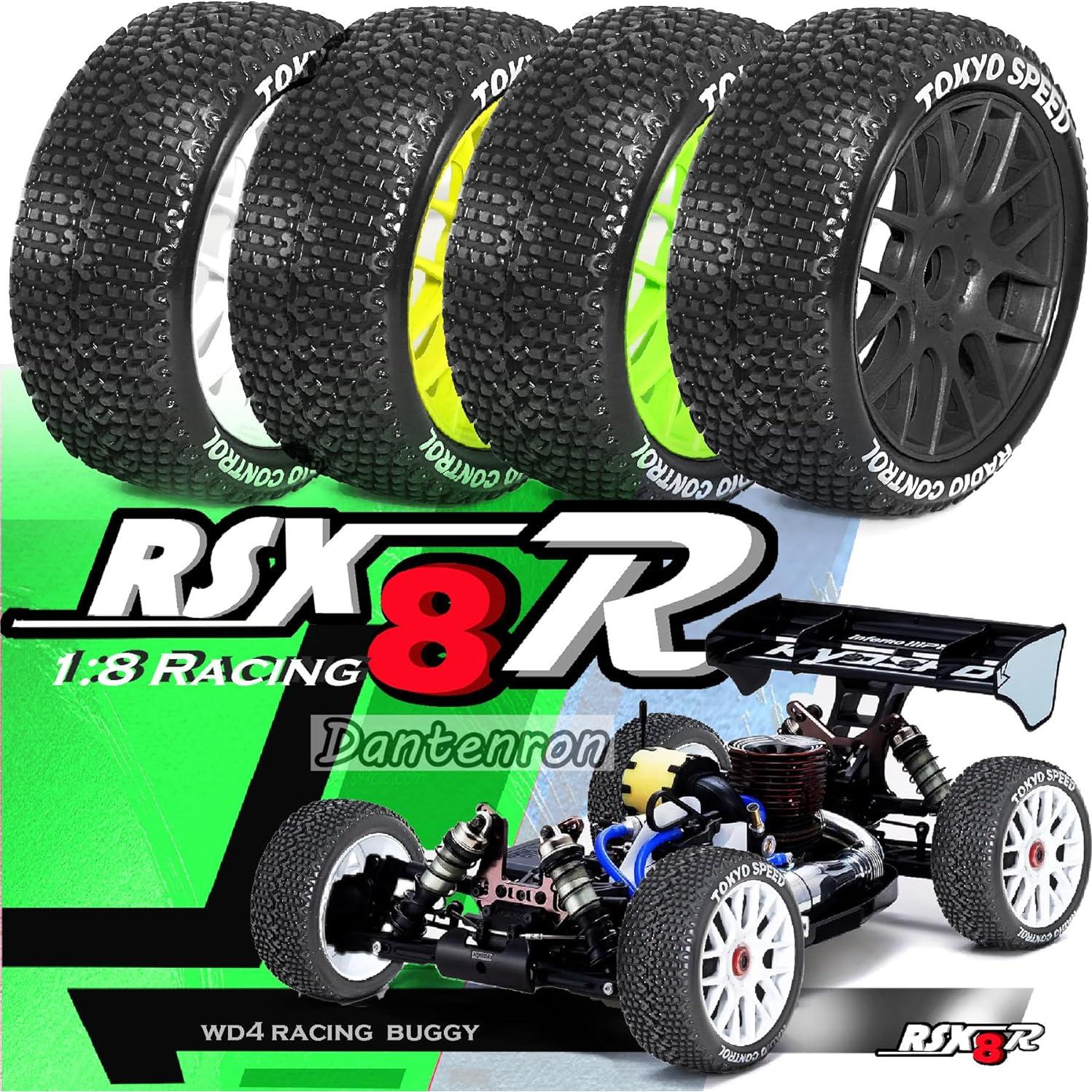 Neumáticos y Ruedas RC 1/8 Dantenron Caucho 4PCS Blanco